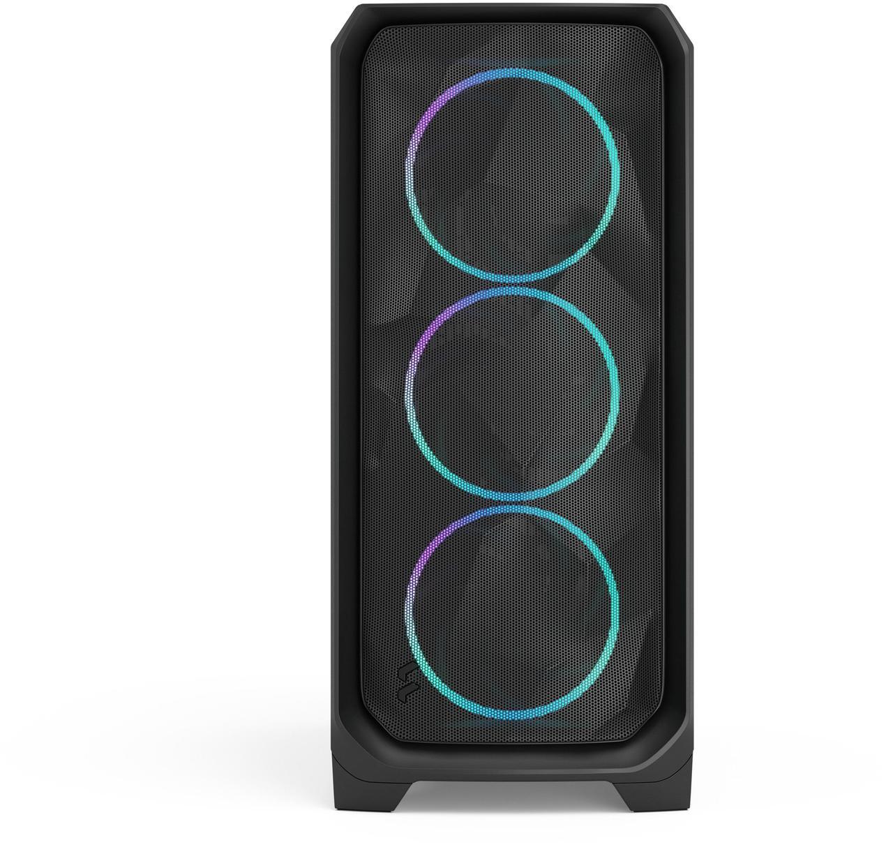 Alt view image 6 of 17 - Fractal Design Meshify 3 RGB ATX mATX Mid Tower PC Case - Black Chassis with Light Tinted TG Side Panel