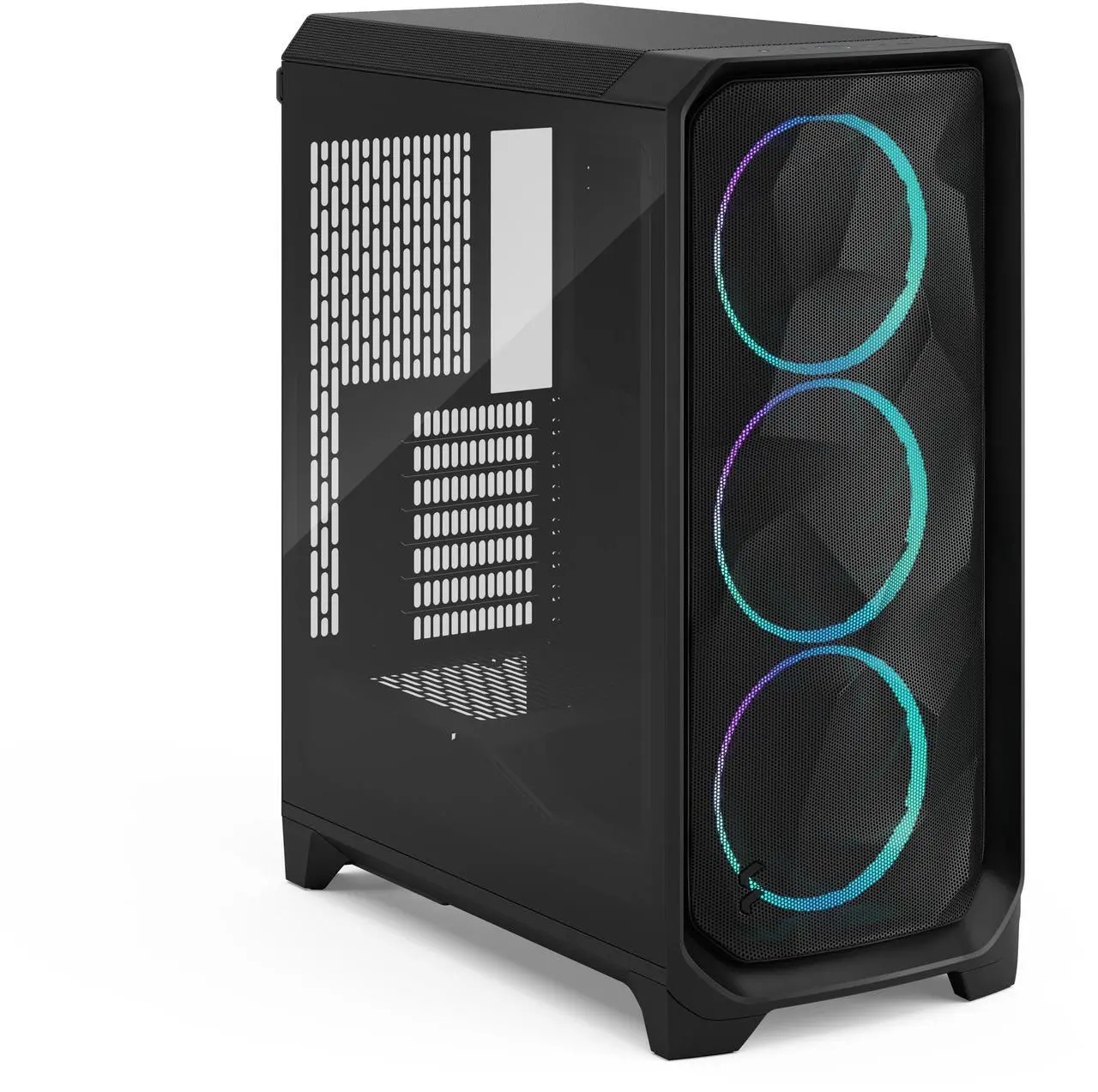 Alt view image 11 of 17 - Fractal Design Meshify 3 RGB ATX mATX Mid Tower PC Case - Black Chassis with Light Tinted TG Side Panel