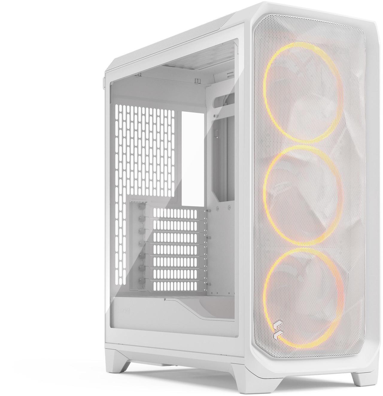 Main image of Fractal Design Meshify 3 RGB ATX mATX Mid Tower PC Case - White Chassis with Clear TG Side Panel