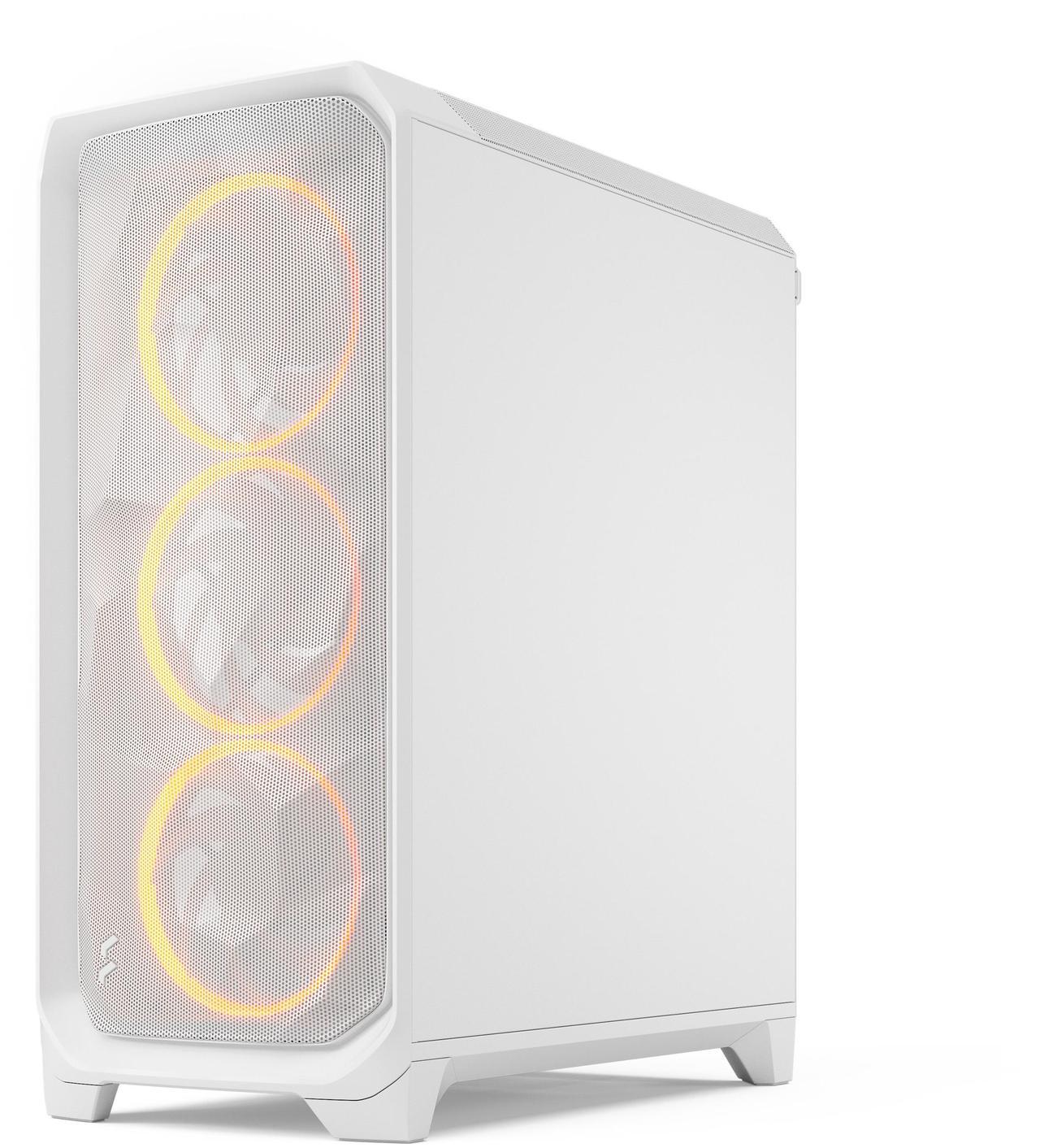 Alt view image 2 of 17 - Fractal Design Meshify 3 RGB ATX mATX Mid Tower PC Case - White Chassis with Clear TG Side Panel