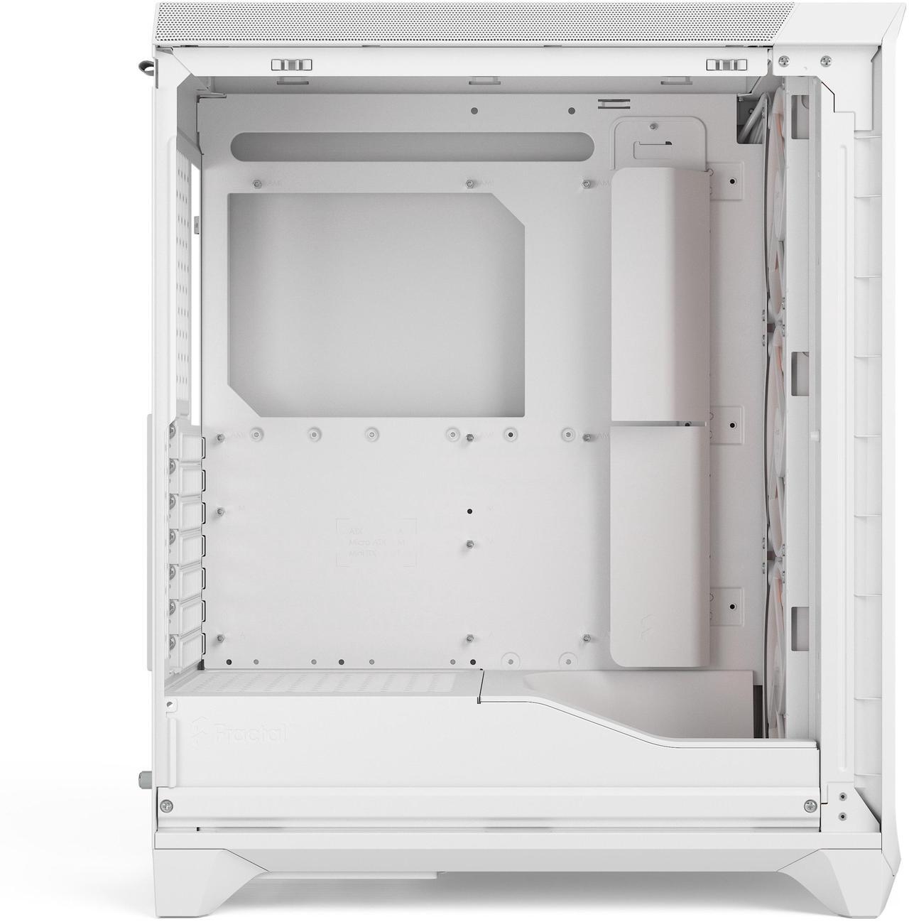 Alt view image 3 of 17 - Fractal Design Meshify 3 RGB ATX mATX Mid Tower PC Case - White Chassis with Clear TG Side Panel