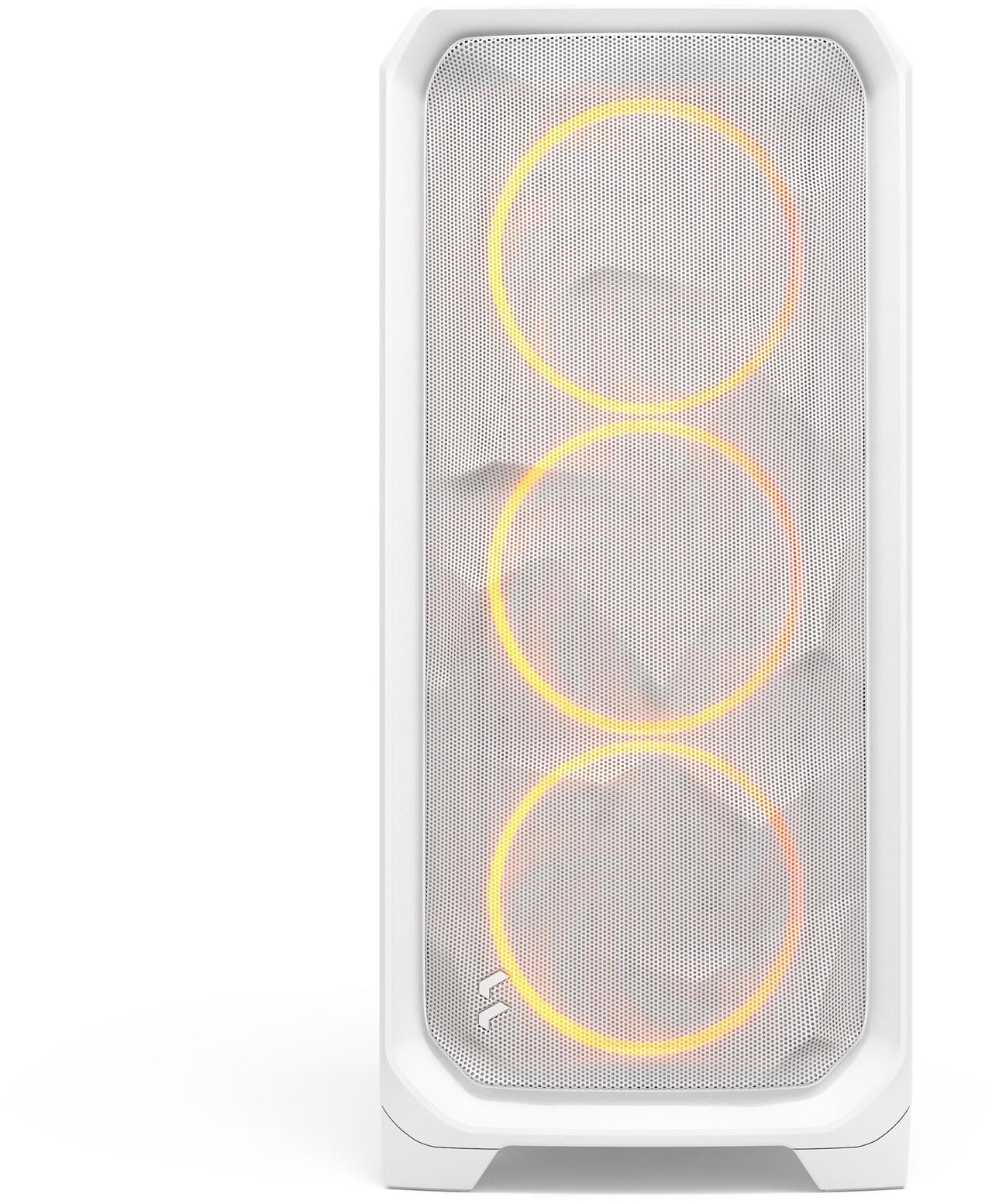 Alt view image 6 of 17 - Fractal Design Meshify 3 RGB ATX mATX Mid Tower PC Case - White Chassis with Clear TG Side Panel