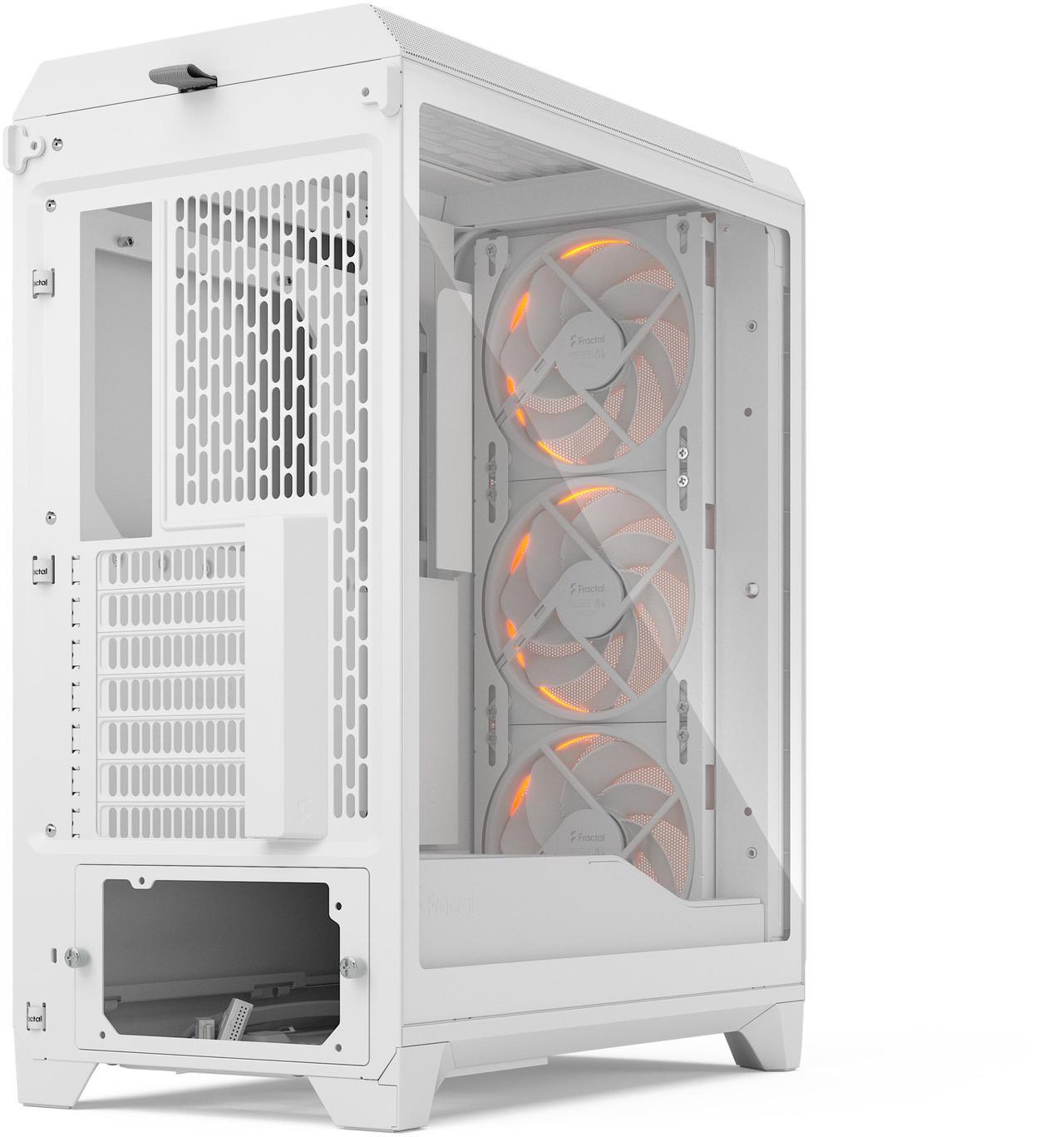 Alt view image 9 of 17 - Fractal Design Meshify 3 RGB ATX mATX Mid Tower PC Case - White Chassis with Clear TG Side Panel