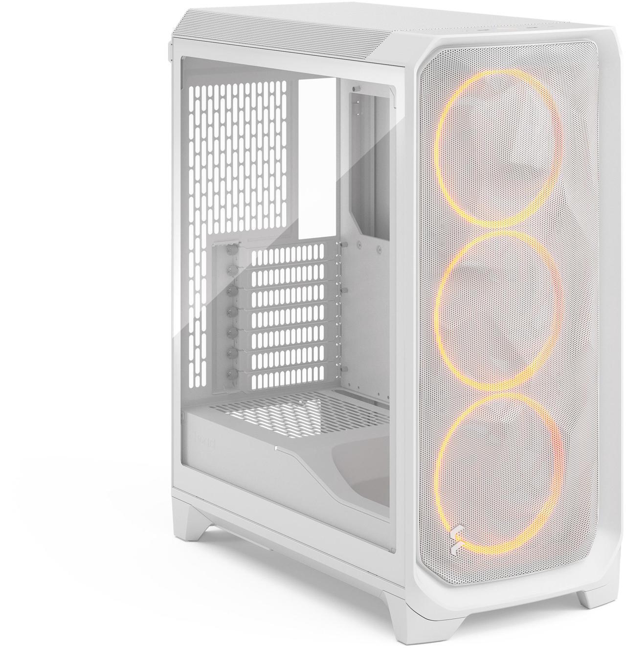 Alt view image 11 of 17 - Fractal Design Meshify 3 RGB ATX mATX Mid Tower PC Case - White Chassis with Clear TG Side Panel