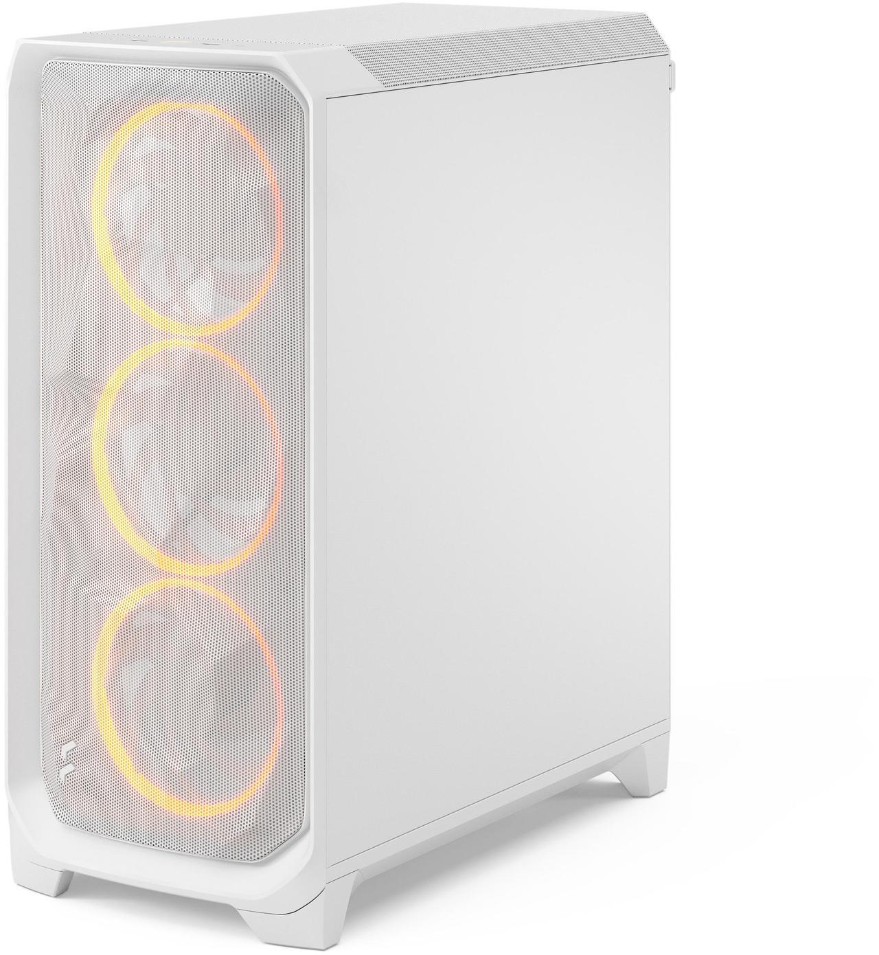 Alt view image 13 of 17 - Fractal Design Meshify 3 RGB ATX mATX Mid Tower PC Case - White Chassis with Clear TG Side Panel