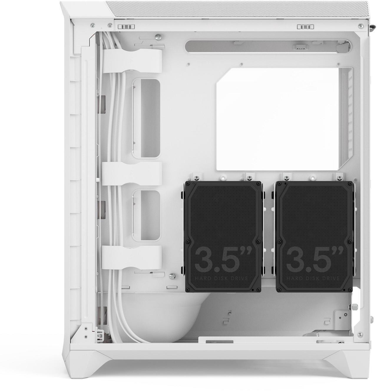 Alt view image 15 of 17 - Fractal Design Meshify 3 RGB ATX mATX Mid Tower PC Case - White Chassis with Clear TG Side Panel
