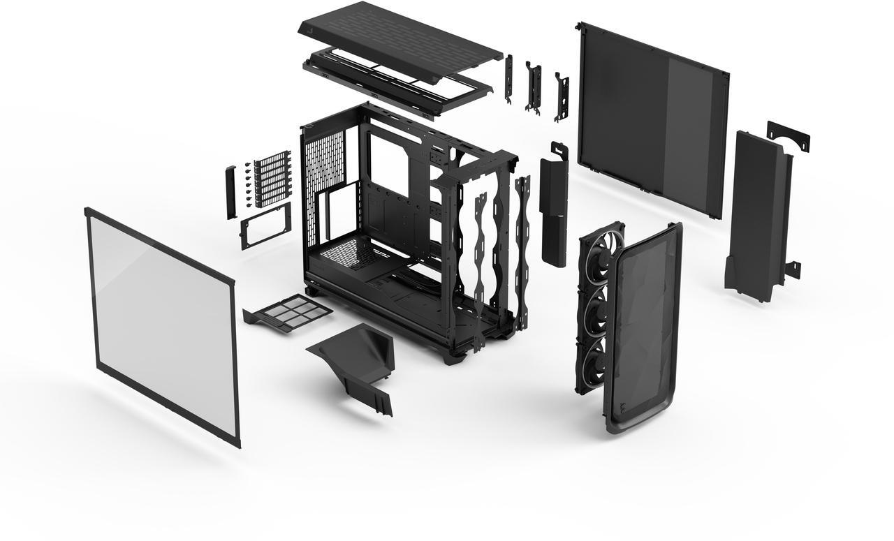 Alt view image 17 of 17 - Fractal Design Meshify 3 XL RGB E-ATX Full Tower PC Case -  Black Chassis with Light Tinted TG Side Panel