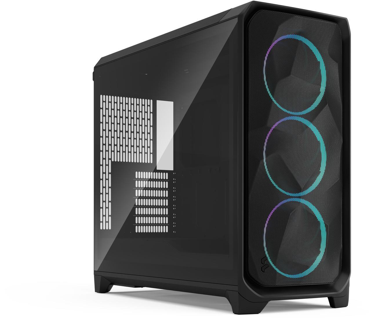 Main image of Fractal Design Meshify 3 XL RGB E-ATX Full Tower PC Case -  Black Chassis with Light Tinted TG Side Panel
