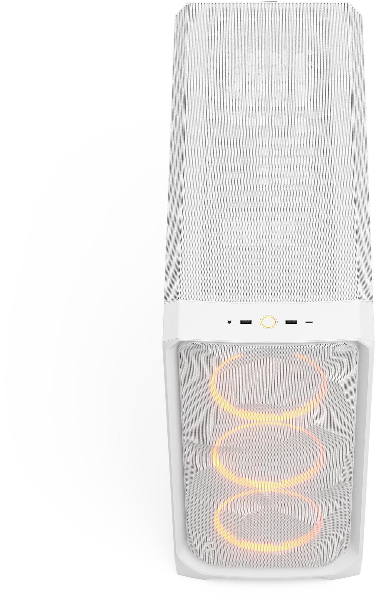 Alt view image 6 of 17 - Fractal Design Meshify 3 XL RGB E-ATX Full Tower PC Case -  White Chassis with Clear TG Side Panel