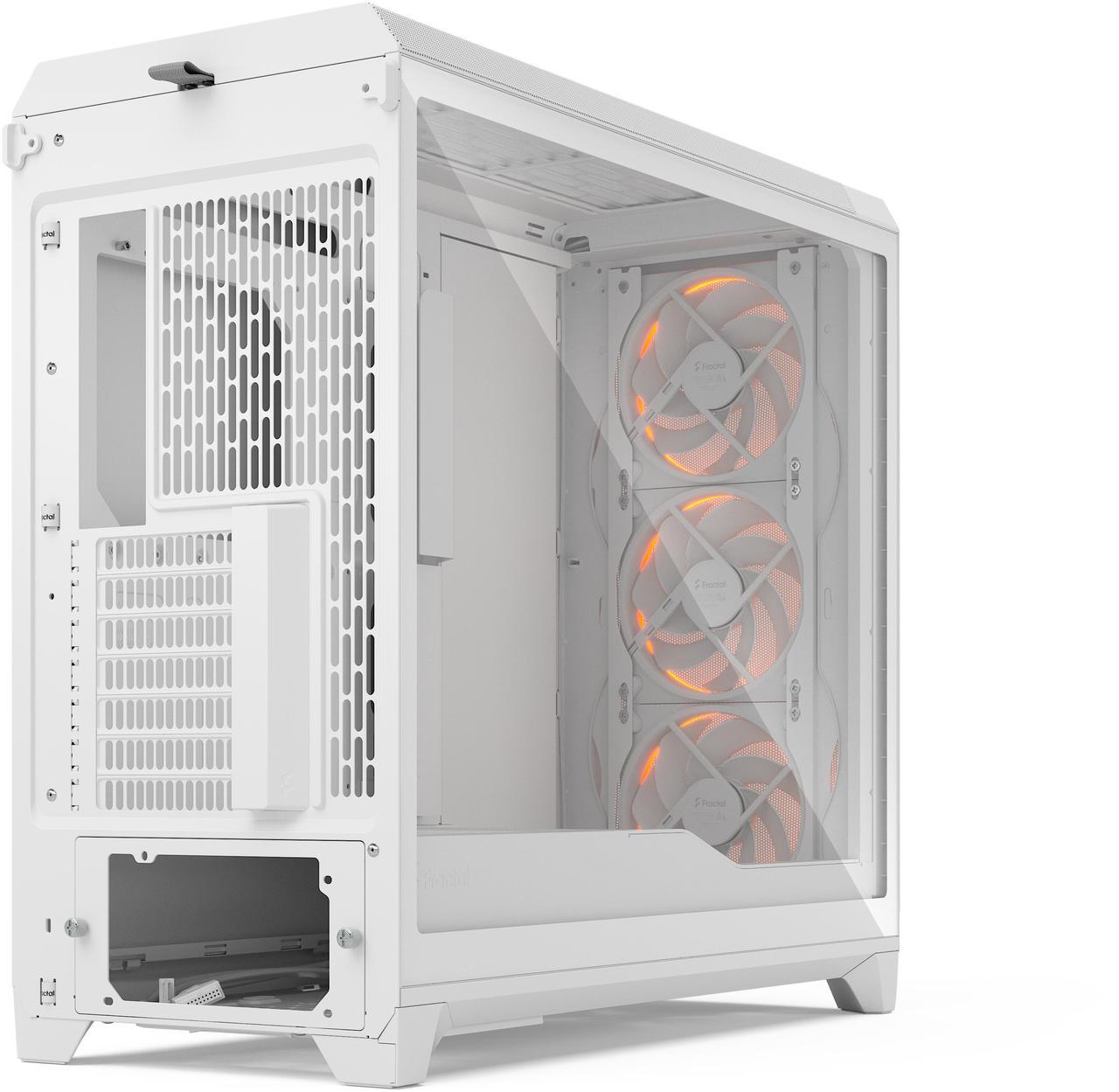 Alt view image 13 of 17 - Fractal Design Meshify 3 XL RGB E-ATX Full Tower PC Case -  White Chassis with Clear TG Side Panel