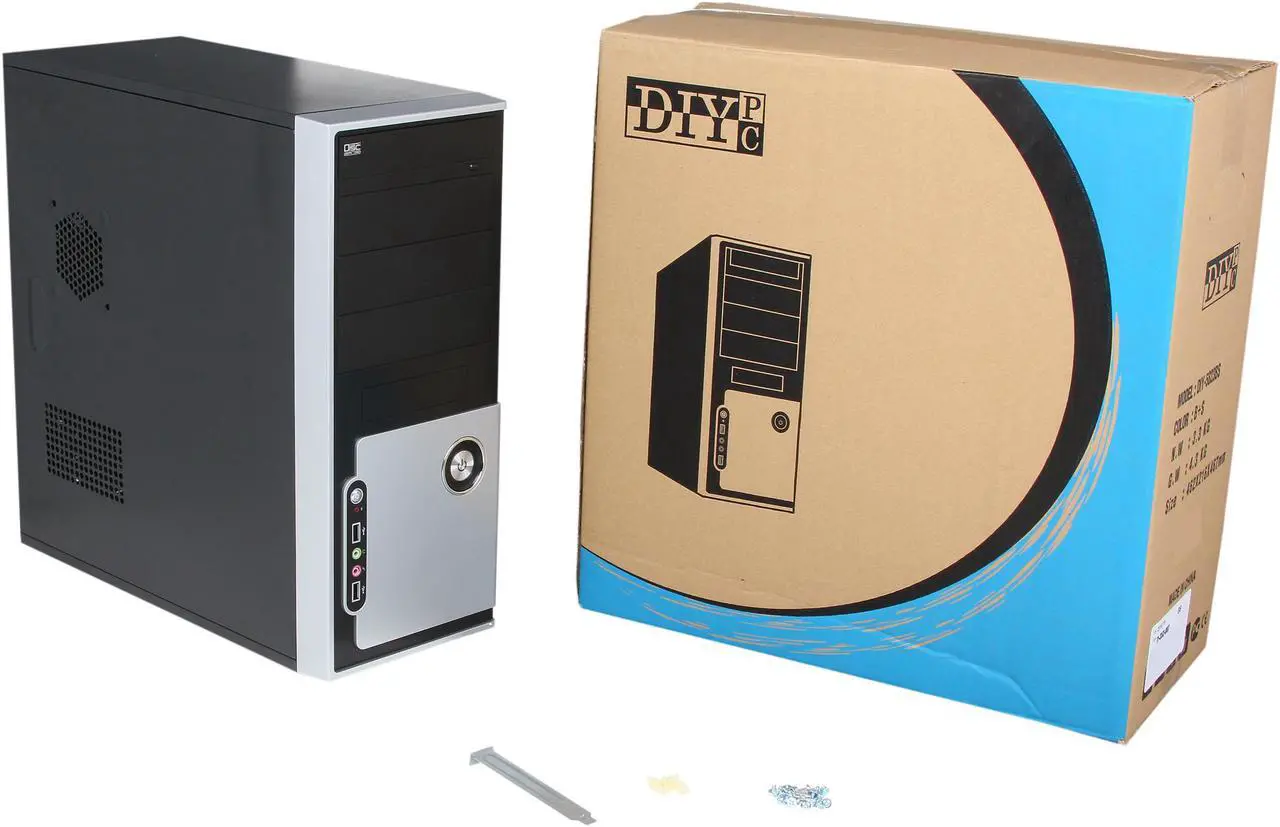 Alt view image 9 of 9 - DIYPC DIY-5823 B/S Black SECC ATX Mid Tower Computer Case with 1 x 80mm Fan