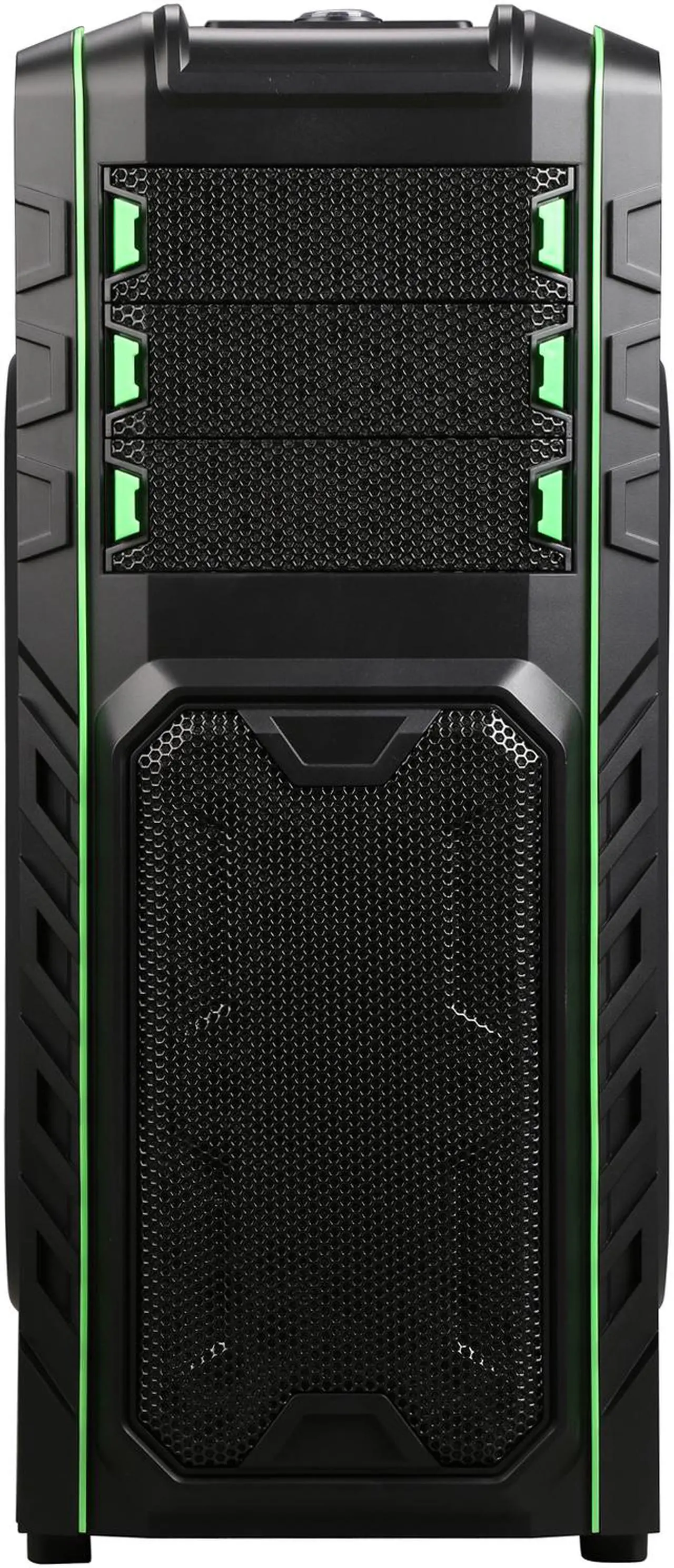 Alt view image 3 of 10 - DIYPC Skyline-07-G Black SECC ATX Full Tower Gaming USB 3.0 Computer Case w/ 7 x 120mm Green fans