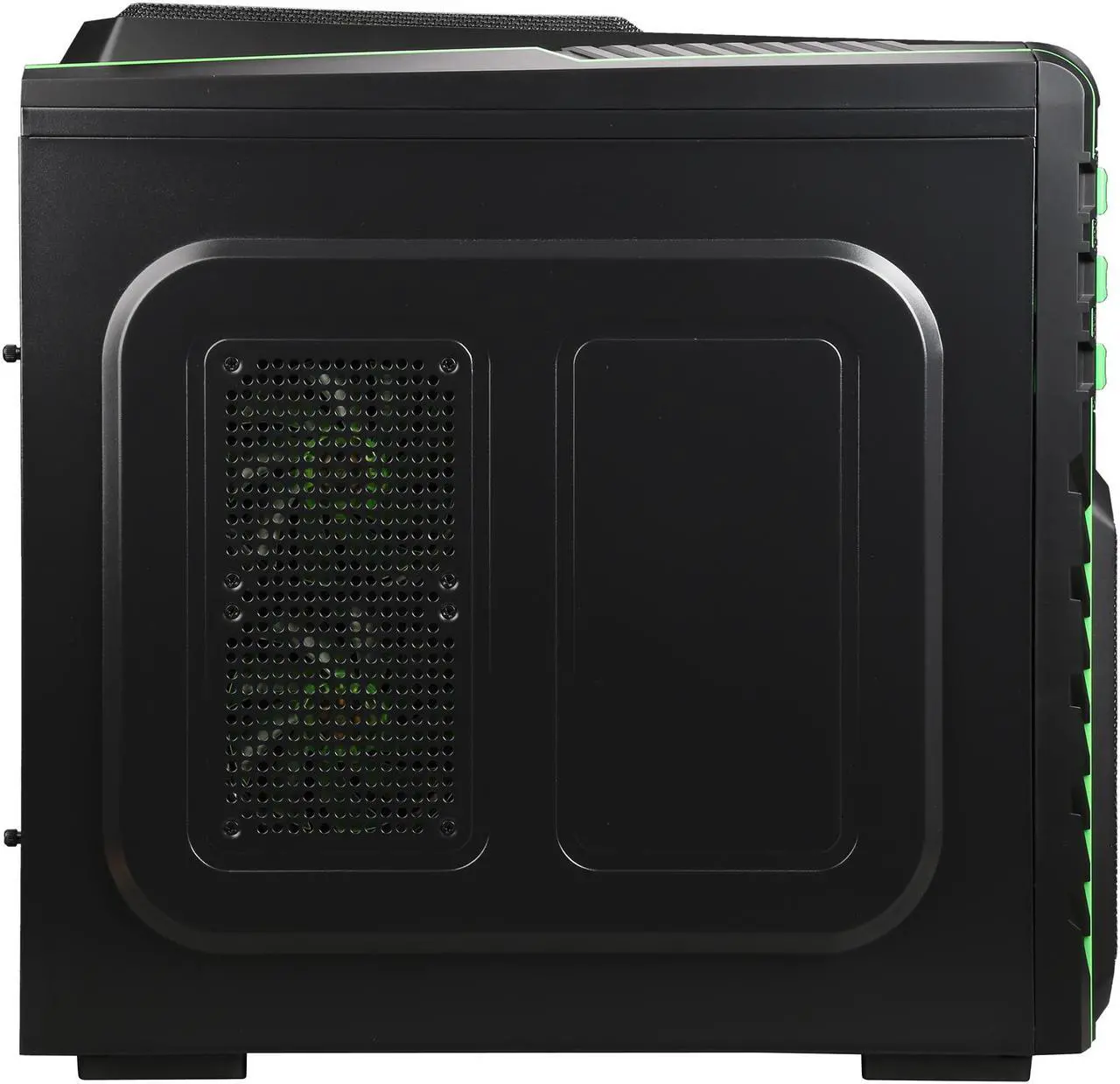Alt view image 5 of 10 - DIYPC Skyline-07-G Black SECC ATX Full Tower Gaming USB 3.0 Computer Case w/ 7 x 120mm Green fans