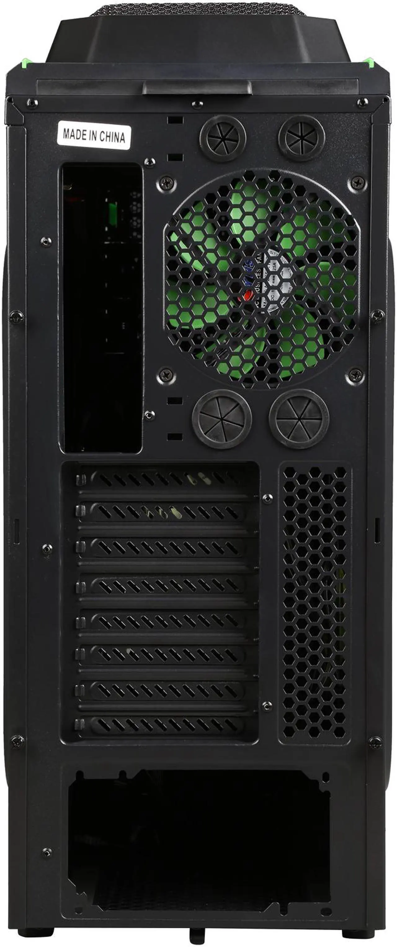 Alt view image 10 of 10 - DIYPC Skyline-07-G Black SECC ATX Full Tower Gaming USB 3.0 Computer Case w/ 7 x 120mm Green fans