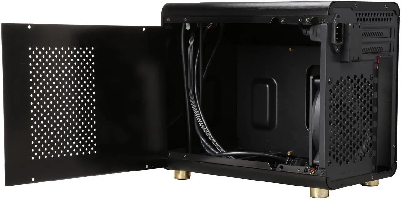Alt view image 5 of 9 - DIYPC HTPC-Cube-BK Black USB3.0 Aluminum/Steel Mini-ITX Tower Computer case, can support 120mm Radiator, Standard Size ATX PSU