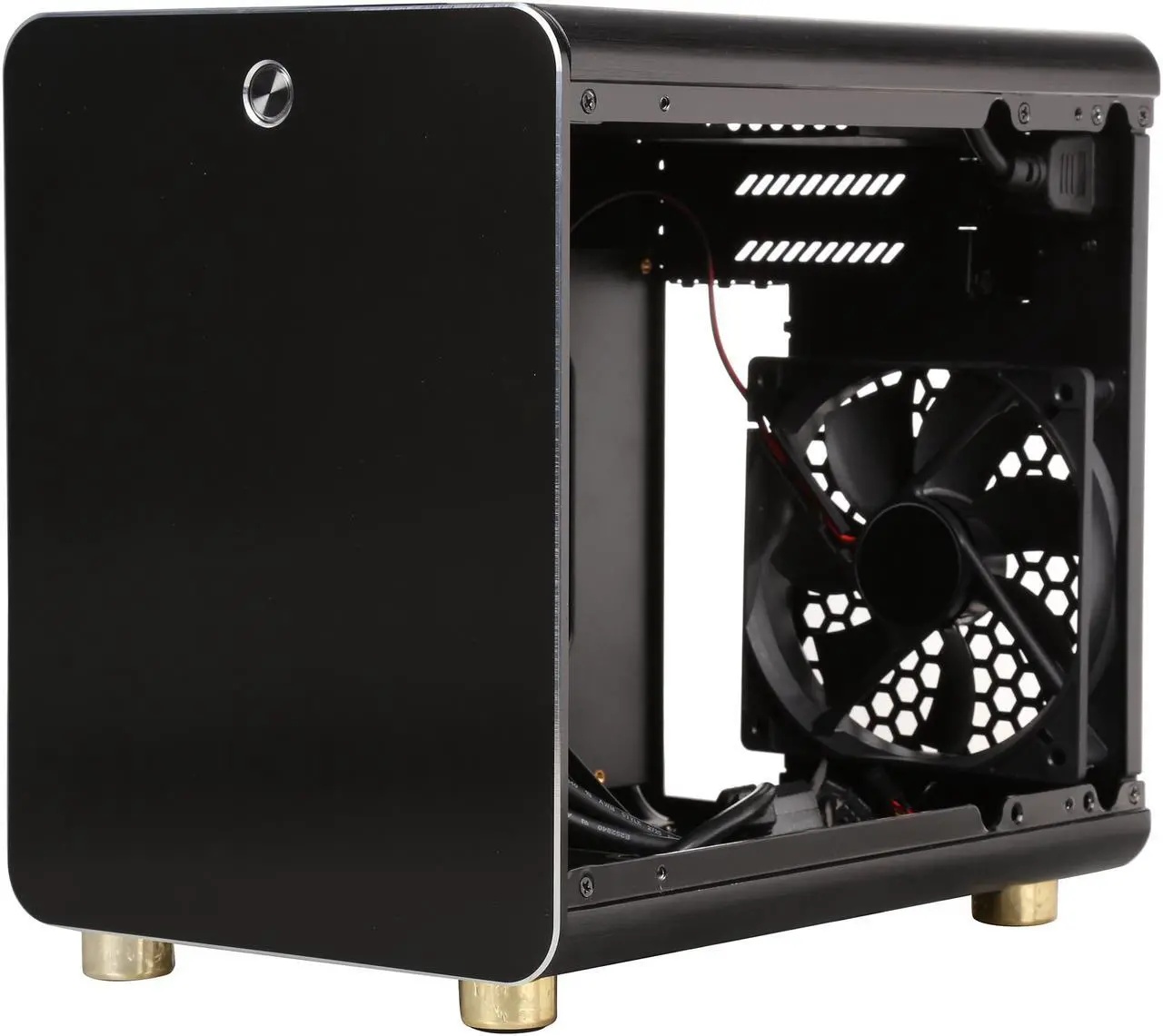 Alt view image 7 of 9 - DIYPC HTPC-Cube-BK Black USB3.0 Aluminum/Steel Mini-ITX Tower Computer case, can support 120mm Radiator, Standard Size ATX PSU