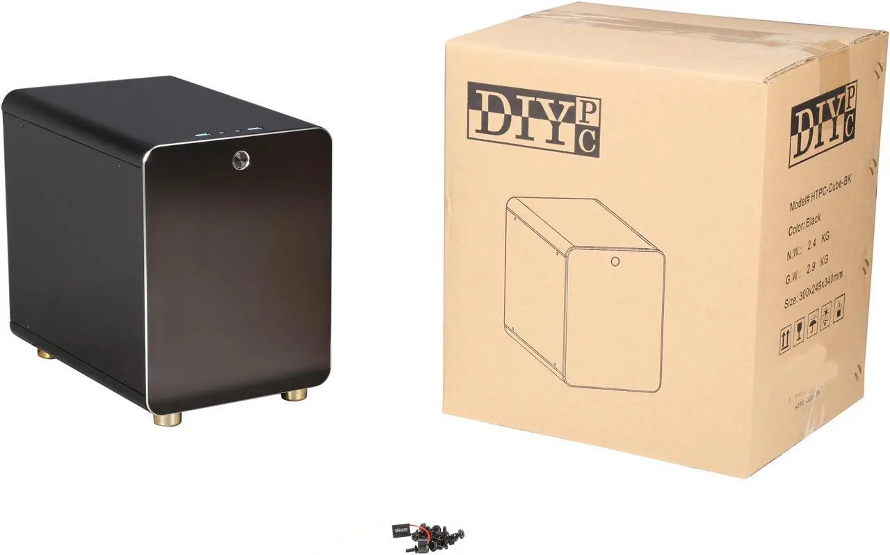 Alt view image 9 of 9 - DIYPC HTPC-Cube-BK Black USB3.0 Aluminum/Steel Mini-ITX Tower Computer case, can support 120mm Radiator, Standard Size ATX PSU