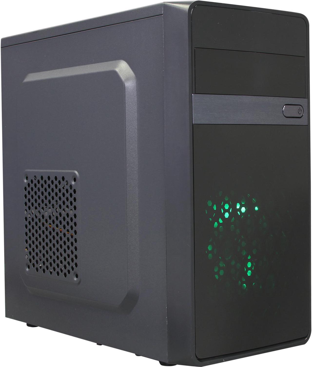 DIYPC MA01-G Black/Green USB 3.0 Micro-ATX Mini Tower Gaming Computer Case with Dual Fans