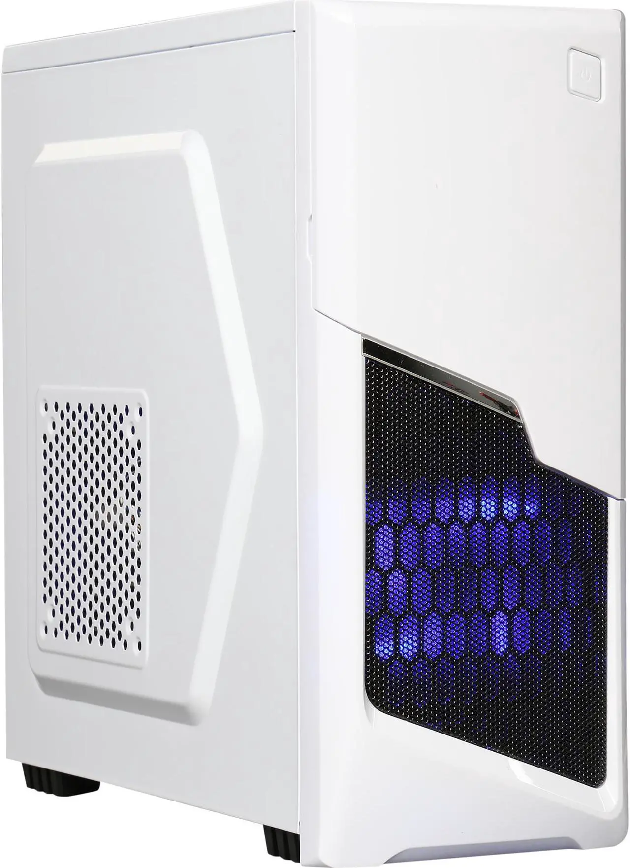 Main image of DIYPC P48-W White SECC ATX / Micro ATX Mid Tower Computer Case w/ 2 x 120mm Blue Fans
