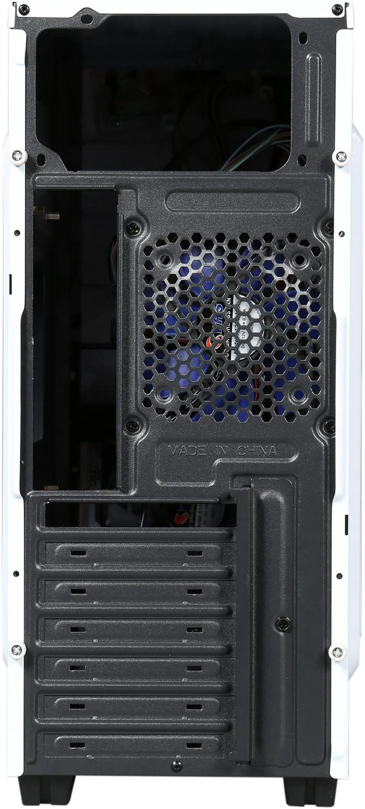 Alt view image 6 of 10 - DIYPC P48-W White SECC ATX / Micro ATX Mid Tower Computer Case w/ 2 x 120mm Blue Fans