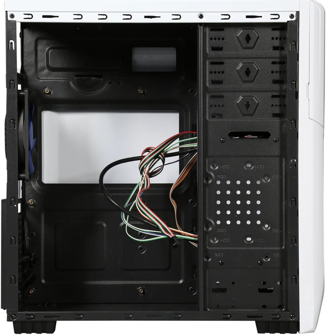 Alt view image 8 of 10 - DIYPC P48-W White SECC ATX / Micro ATX Mid Tower Computer Case w/ 2 x 120mm Blue Fans