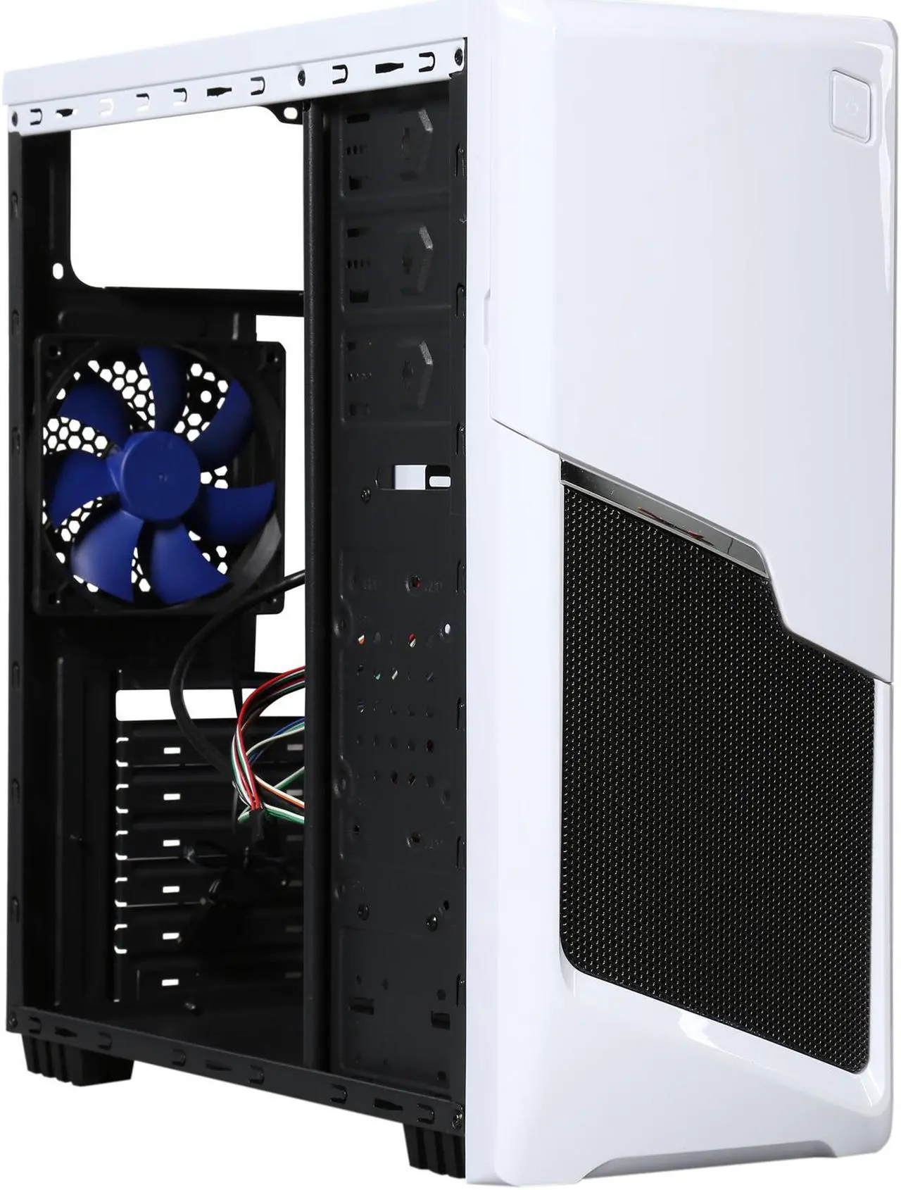 Alt view image 9 of 10 - DIYPC P48-W White SECC ATX / Micro ATX Mid Tower Computer Case w/ 2 x 120mm Blue Fans