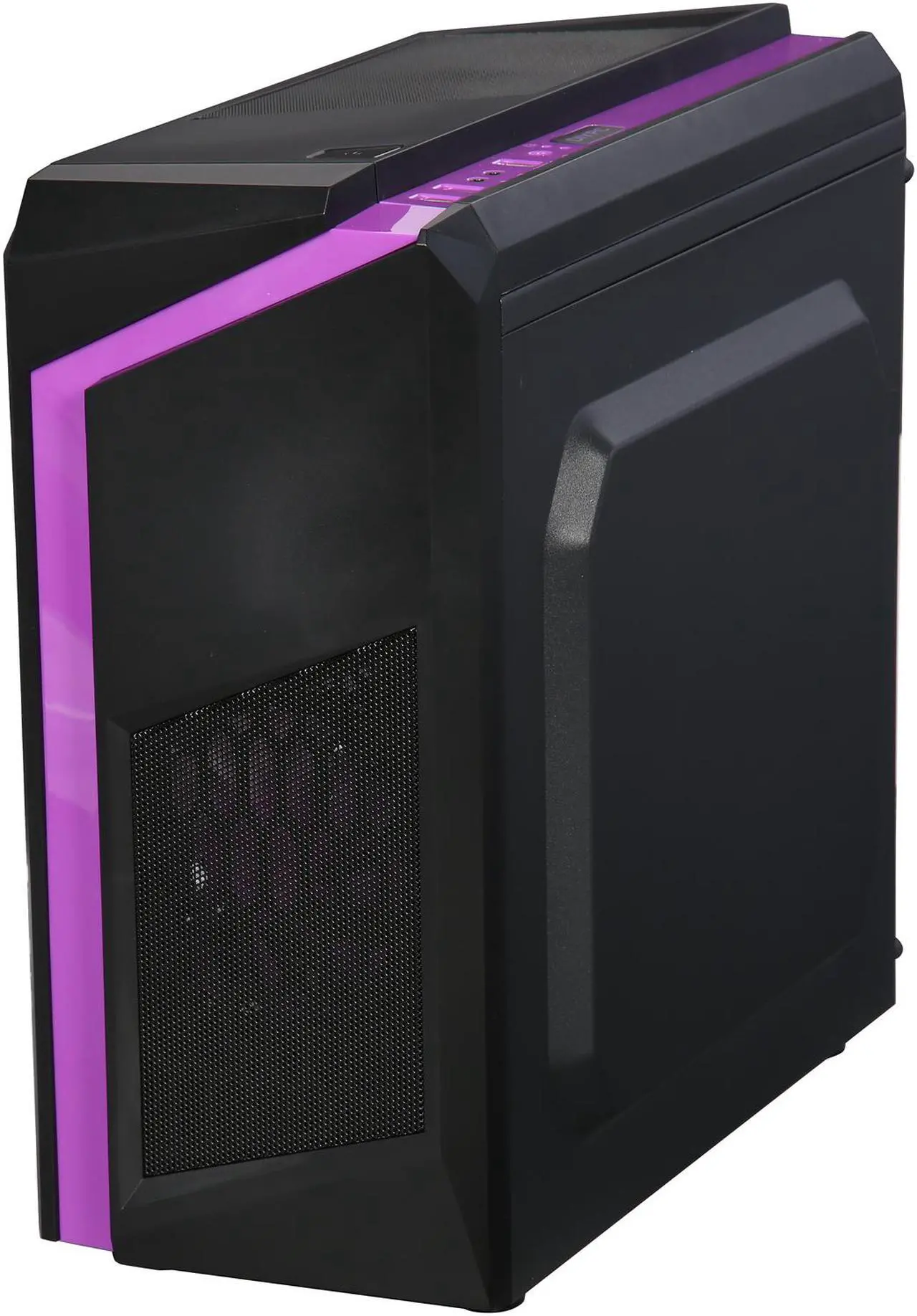 Alt view image 5 of 15 - DIYPC DIY-F2-P Black / Purple SPCC Micro ATX Mini Tower Computer Case