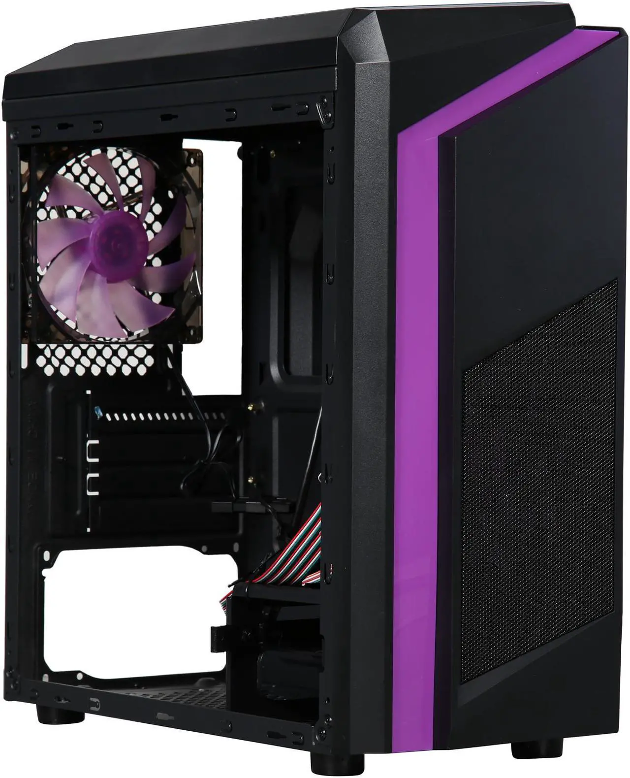 Alt view image 10 of 15 - DIYPC DIY-F2-P Black / Purple SPCC Micro ATX Mini Tower Computer Case