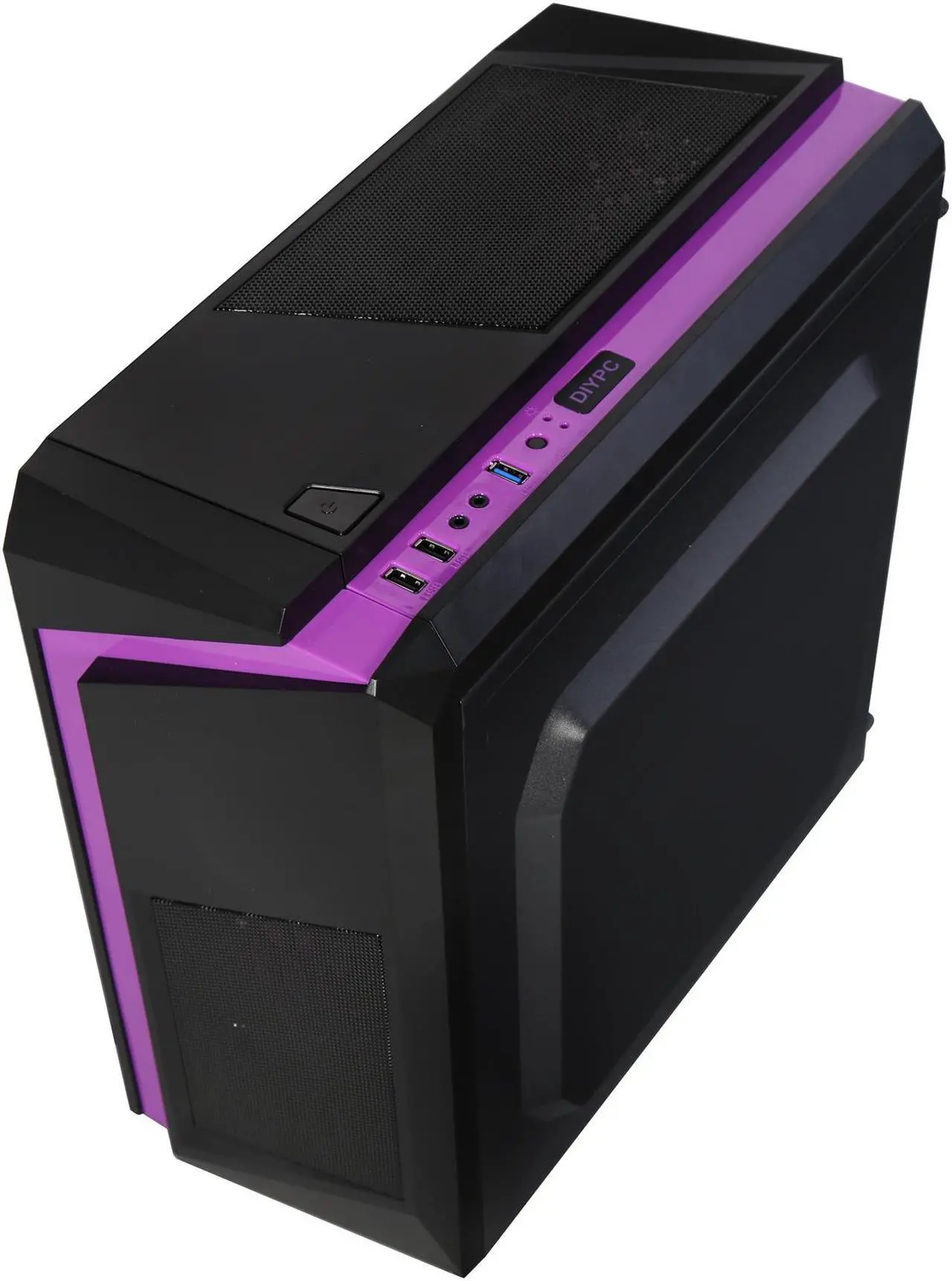 Alt view image 11 of 15 - DIYPC DIY-F2-P Black / Purple SPCC Micro ATX Mini Tower Computer Case