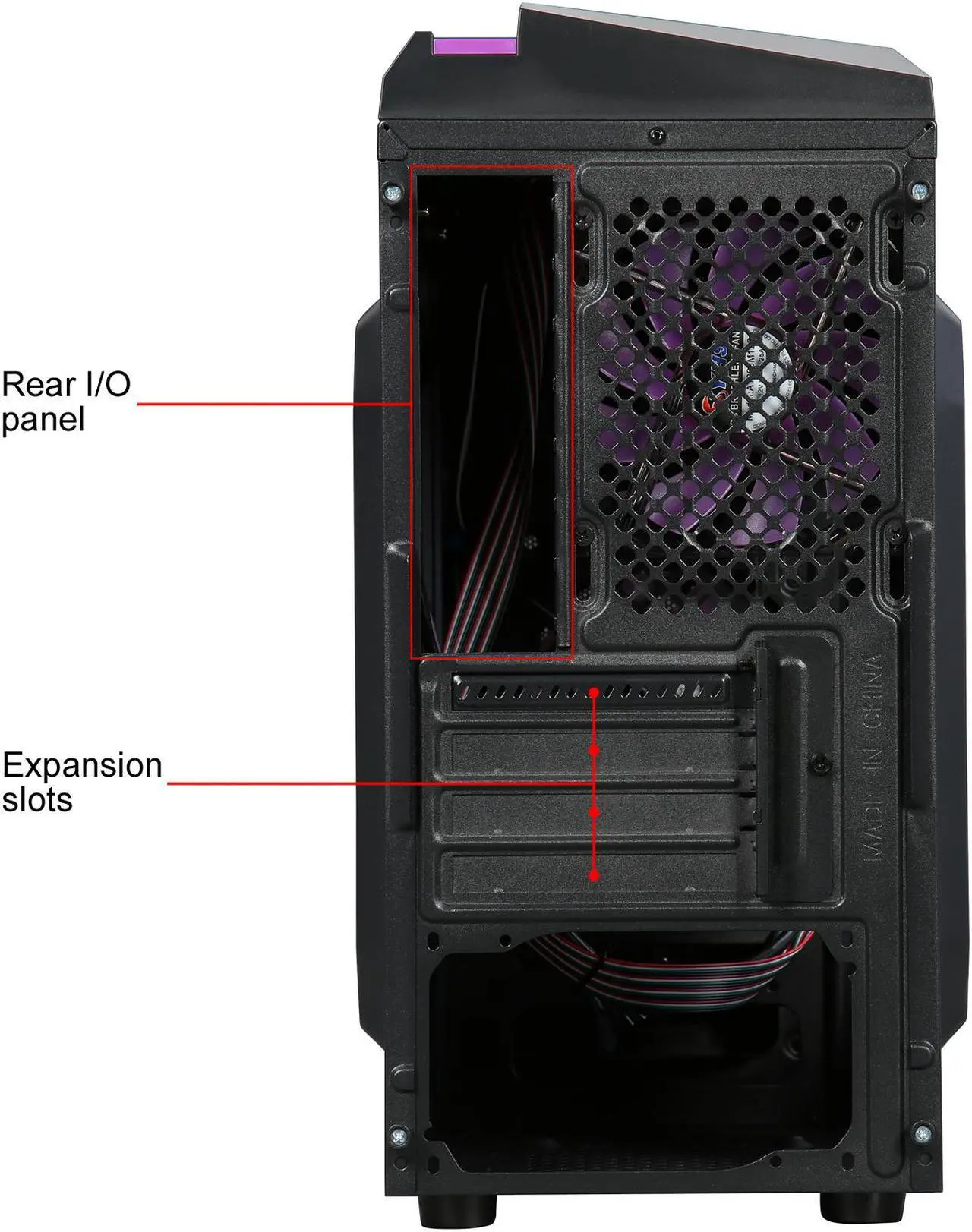 Alt view image 14 of 15 - DIYPC DIY-F2-P Black / Purple SPCC Micro ATX Mini Tower Computer Case