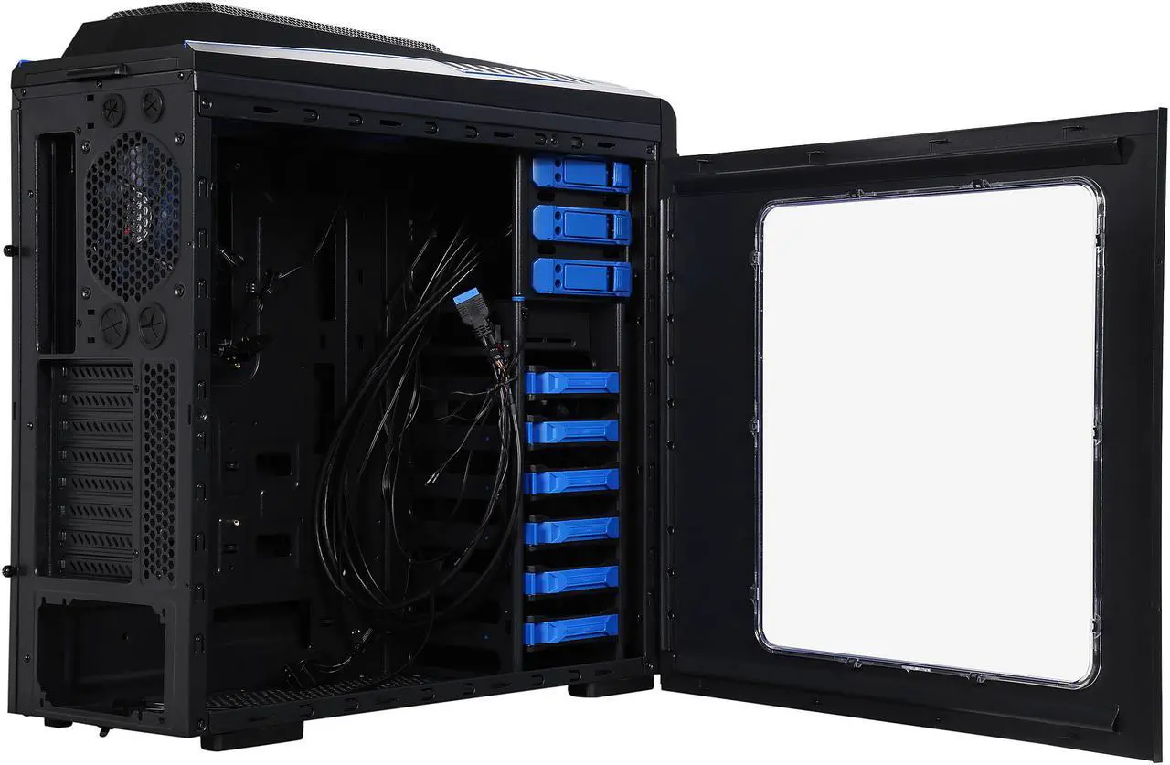 Alt view image 7 of 16 - DIYPC Skyline-06-WB Black SECC ATX Full Tower Computer Case