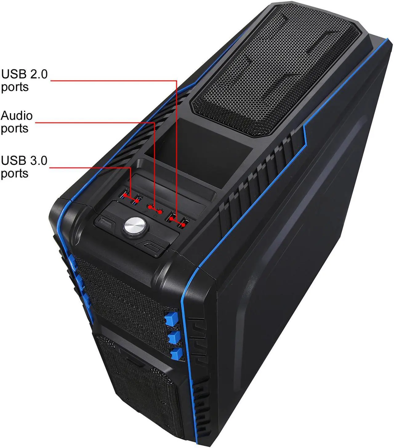 Alt view image 13 of 16 - DIYPC Skyline-06-WB Black SECC ATX Full Tower Computer Case