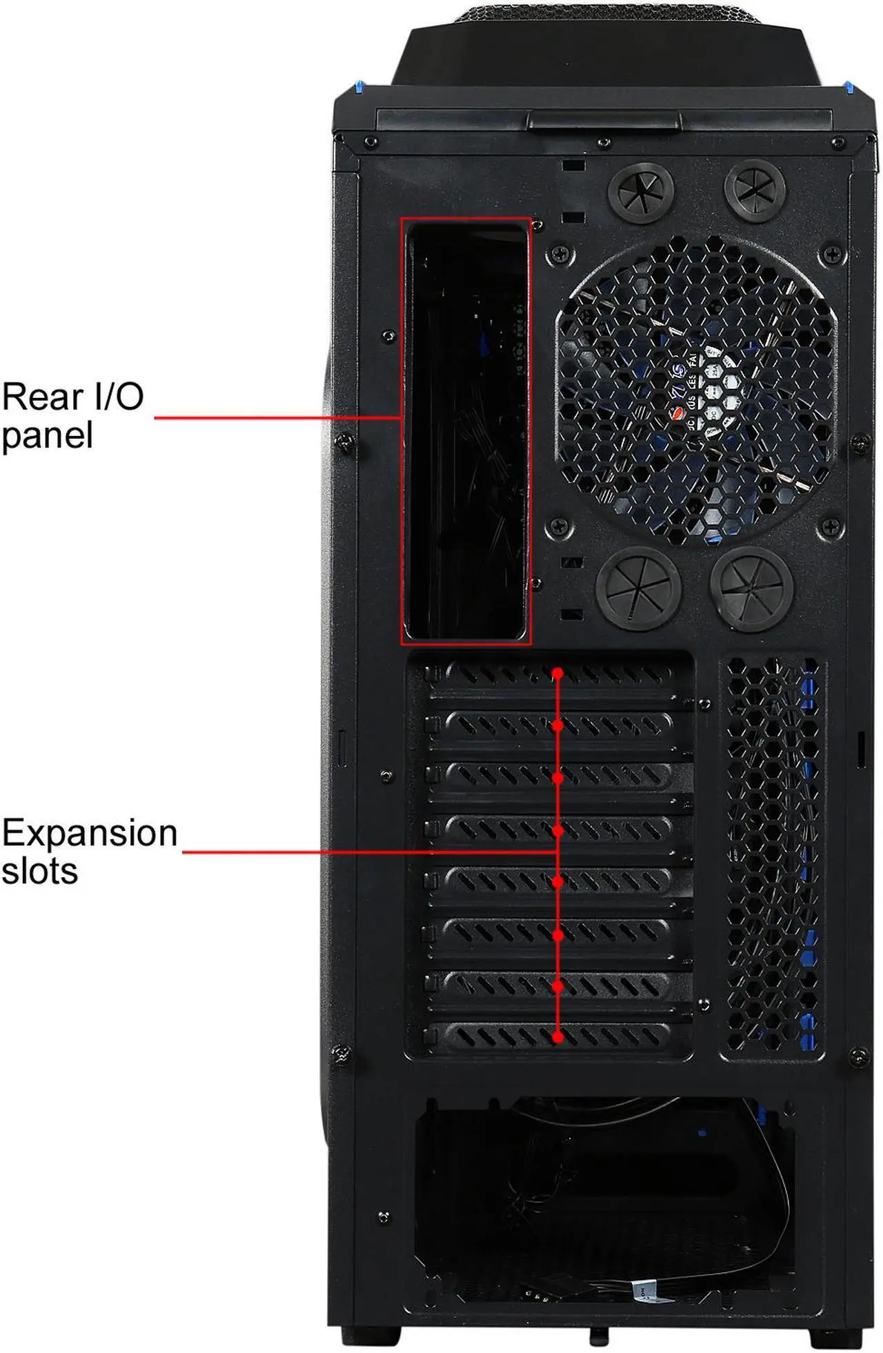 Alt view image 15 of 16 - DIYPC Skyline-06-WB Black SECC ATX Full Tower Computer Case