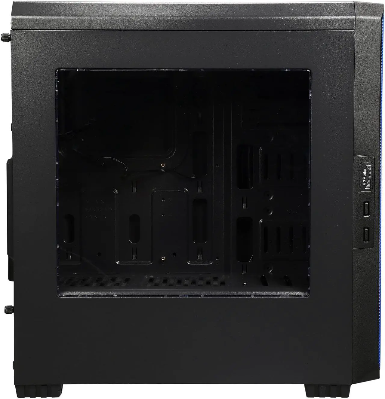 Alt view image 7 of 13 - DIYPC J180-BL Black Dual USB 3.0 ATX Mid Tower Gaming Computer Case with Build-in 2 x Fans (1 x 120mm Fan x Front, 1 x 120mm Blue LED Fan x Rear)