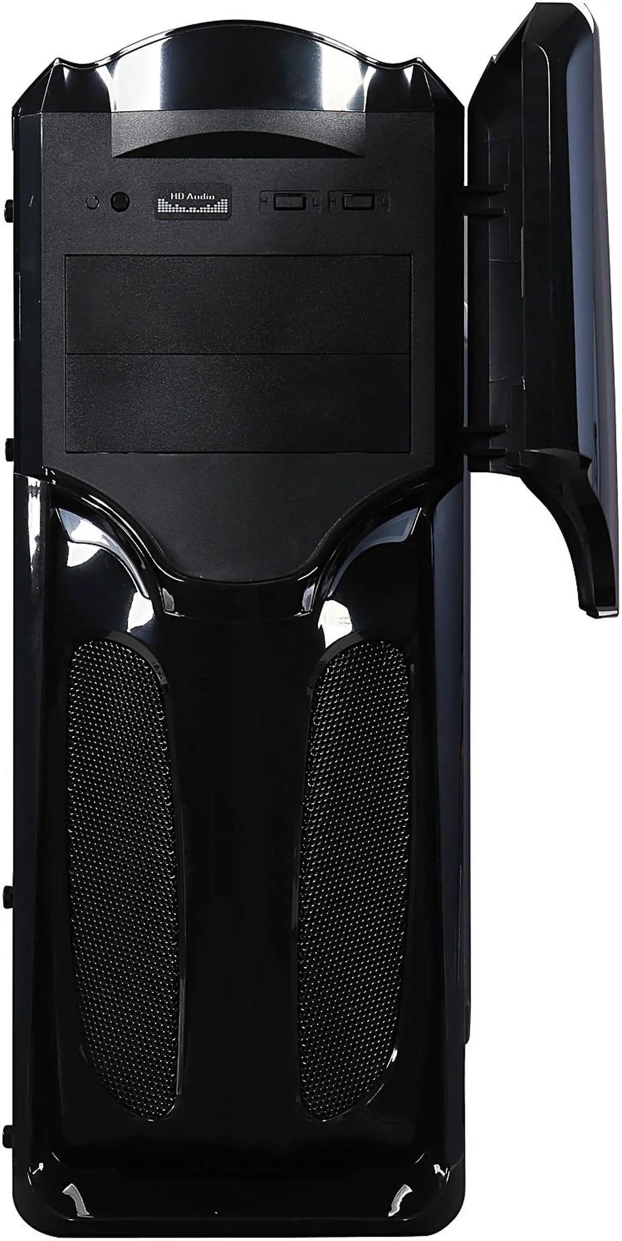 Alt view image 3 of 10 - DIYPC VT380-BK Black USB 3.0 ATX Mid Tower Gaming Computer Case with Build-in 3 x Fans (2 x 120mm Blue LED Fan x Front, 1 x 120mm Blue LED Fan x rear)