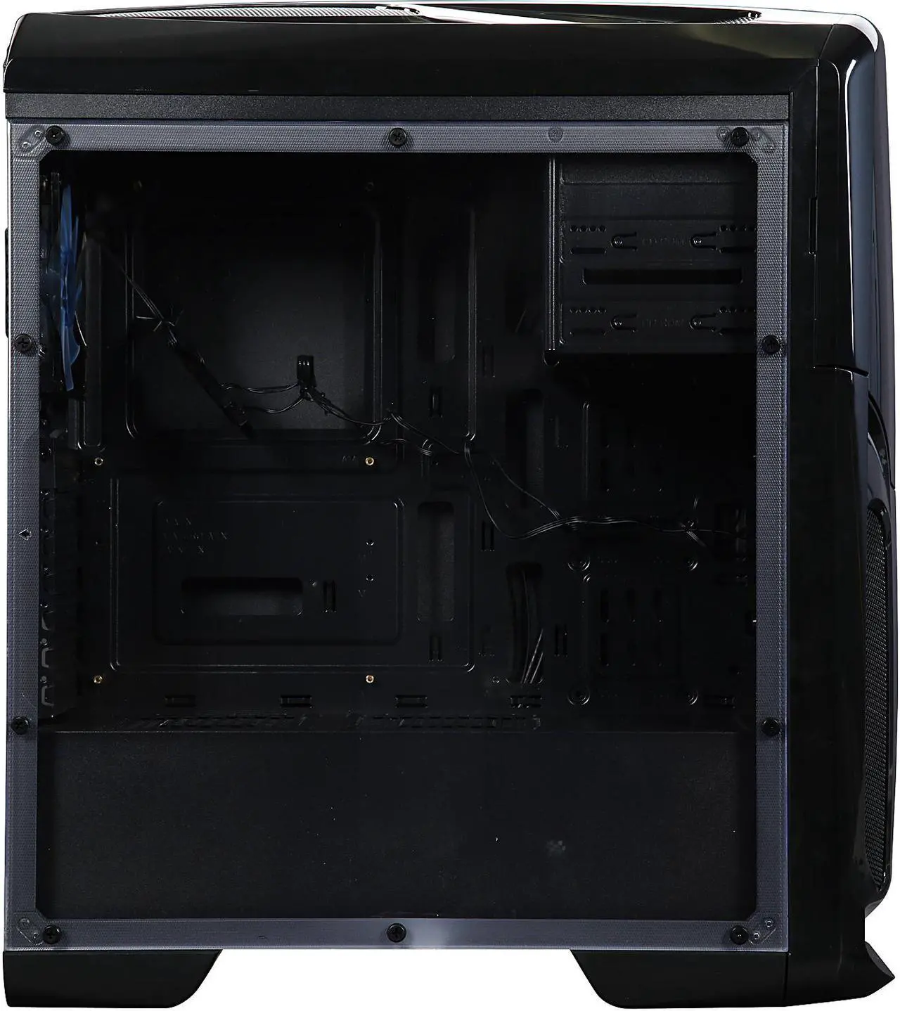 Alt view image 5 of 10 - DIYPC VT380-BK Black USB 3.0 ATX Mid Tower Gaming Computer Case with Build-in 3 x Fans (2 x 120mm Blue LED Fan x Front, 1 x 120mm Blue LED Fan x rear)