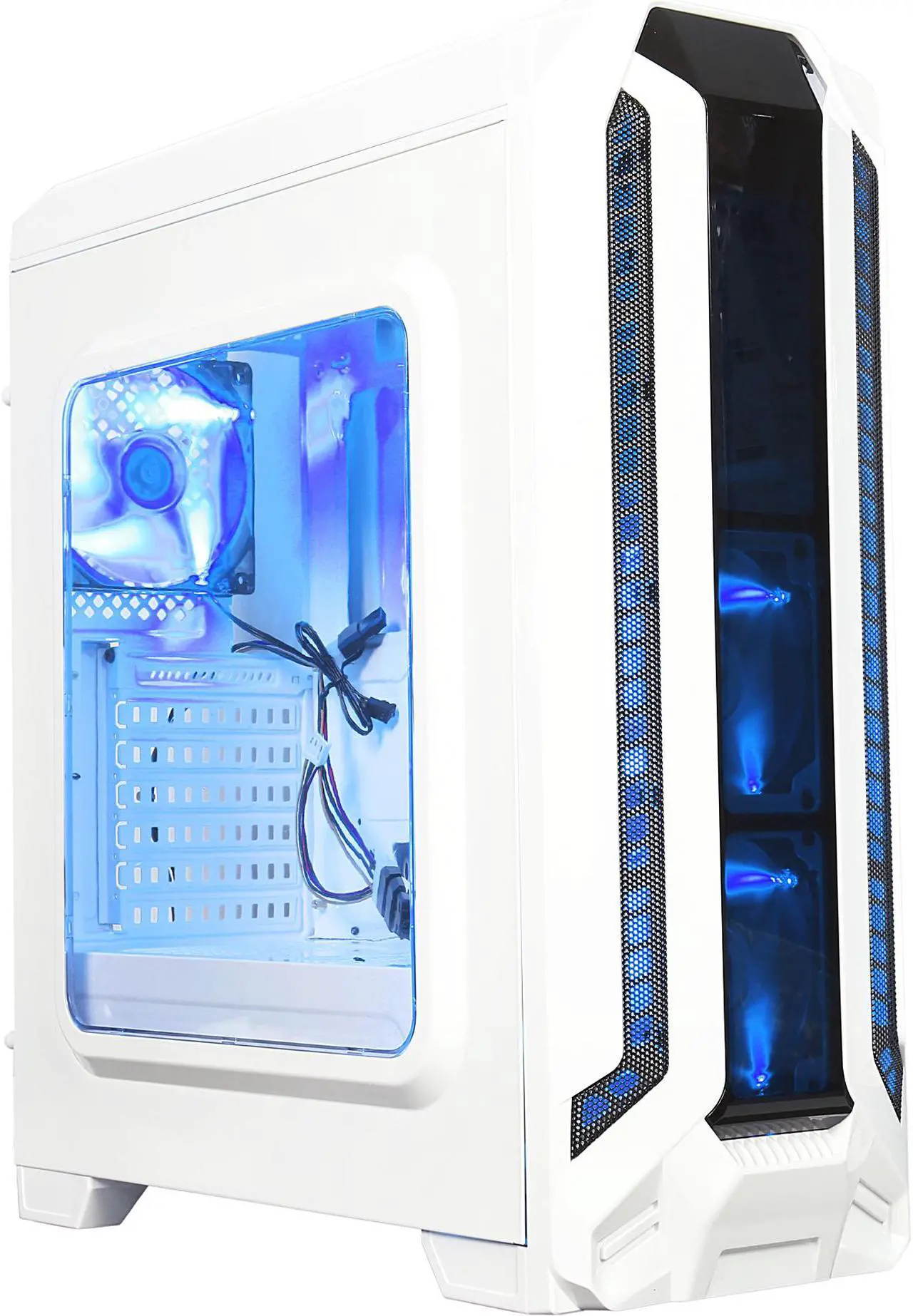 Main image of DIYPC Gamestorm-W White Dual USB 3.0 ATX Mid Tower Gaming Computer Case with Build-in 3 x Fans (2 x 120mm Blue LED Fans x Front, 1 x 120mm Blue LED Fan x Rear)