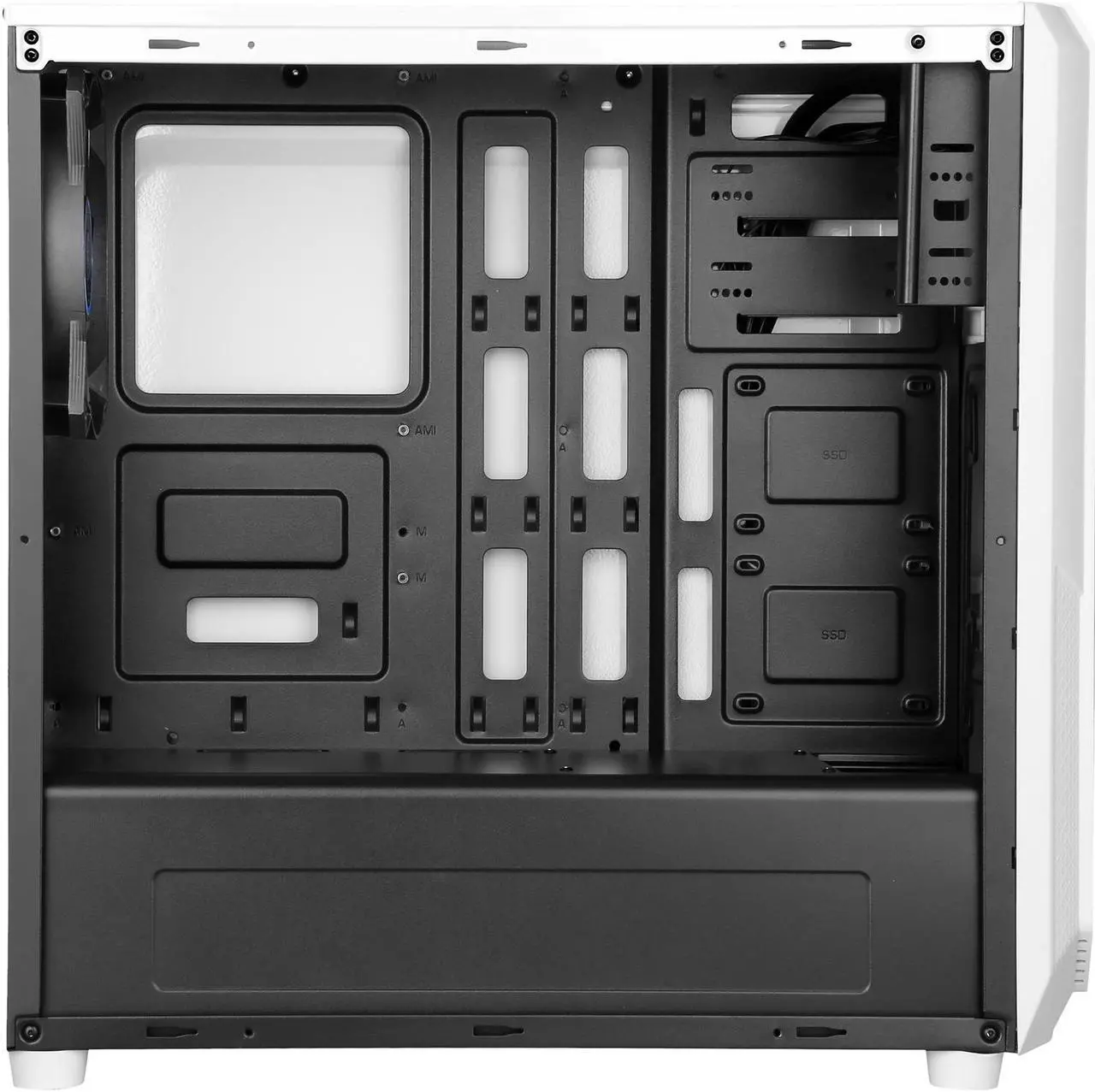 Alt view image 7 of 9 - DIYPC VII-W-15LEDlight White Dual USB 3.0 ATX Mid Tower Gaming Computer Case with Pre-installed 2 x Blue 15 LED Light Fans