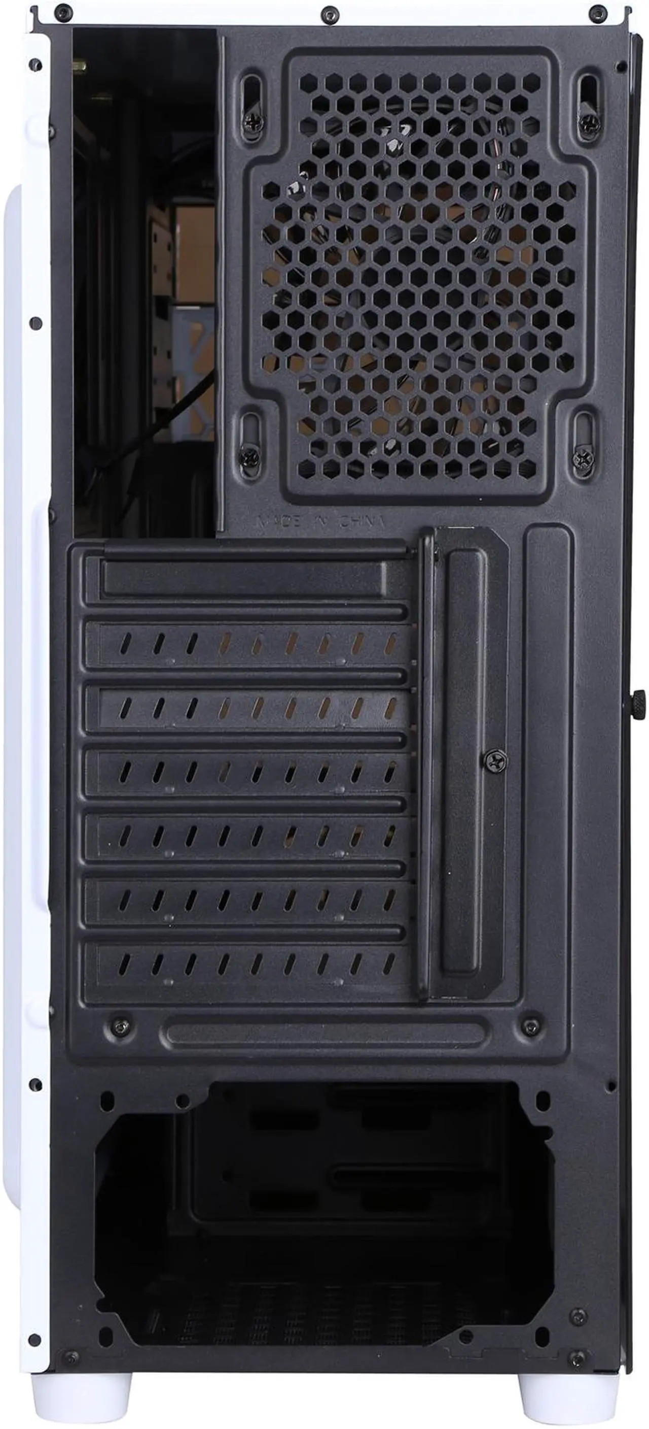 Alt view image 9 of 9 - DIYPC VII-W-15LEDlight White Dual USB 3.0 ATX Mid Tower Gaming Computer Case with Pre-installed 2 x Blue 15 LED Light Fans