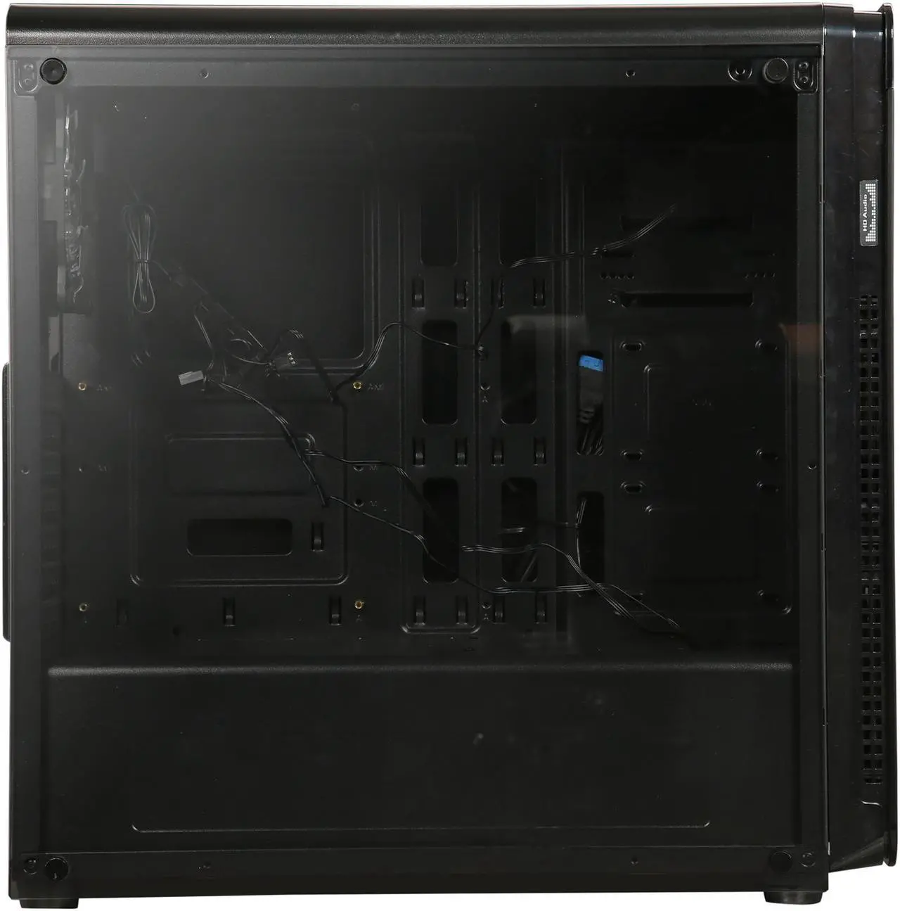Alt view image 7 of 13 - DIYPC VisionII-BL Black USB3.0 Steel / Tempered Glass ATX Mid Tower Gaming Computer Case w/ Tempered Glass Panels (Front and Left Side), 4 x Blue 33LED Light Fan (Pre-Installed)
