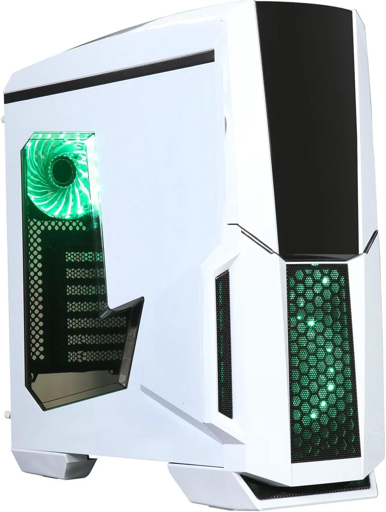 Alt view image 3 of 16 - DIYPC Gamemax-W-RGB White Dual USB 3.0 ATX Mid Tower Gaming Computer Case with Build-in 3 x RGB LED Fans and RGB Remote Control