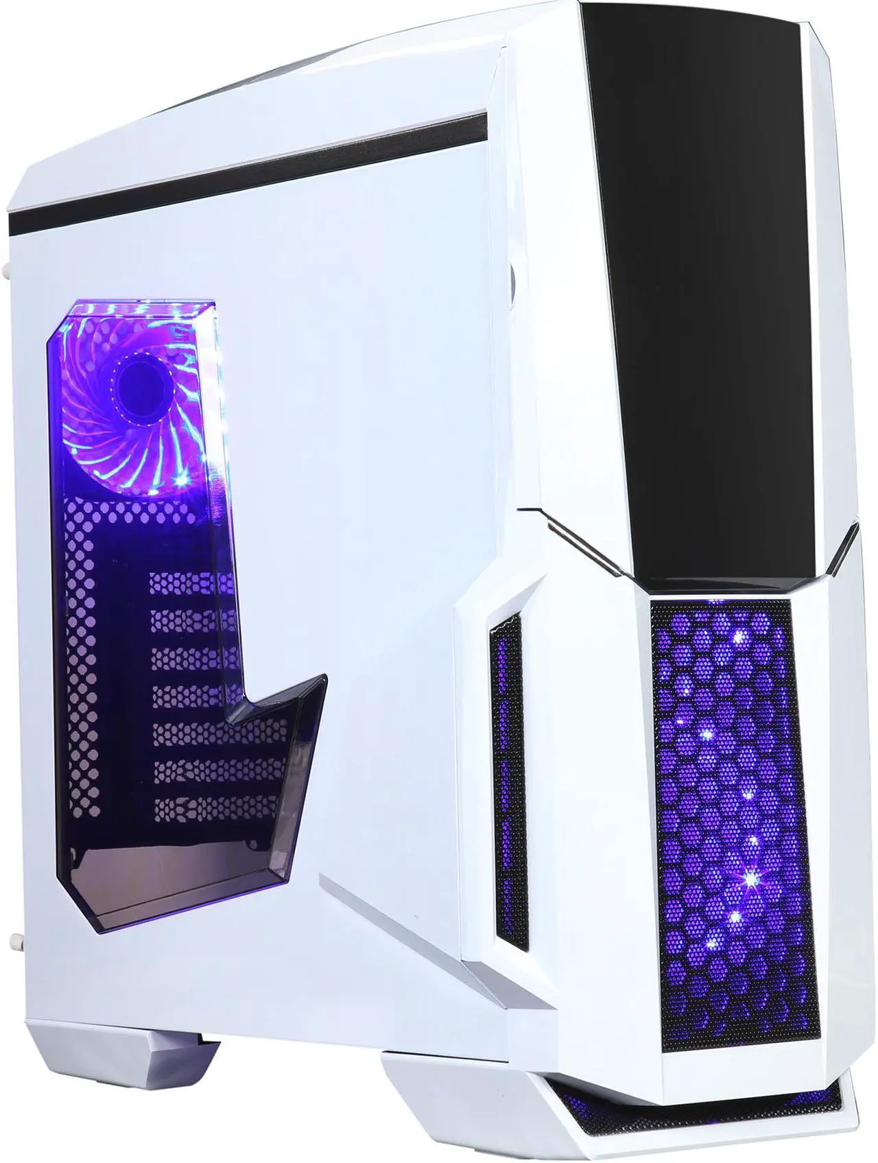 Alt view image 4 of 16 - DIYPC Gamemax-W-RGB White Dual USB 3.0 ATX Mid Tower Gaming Computer Case with Build-in 3 x RGB LED Fans and RGB Remote Control