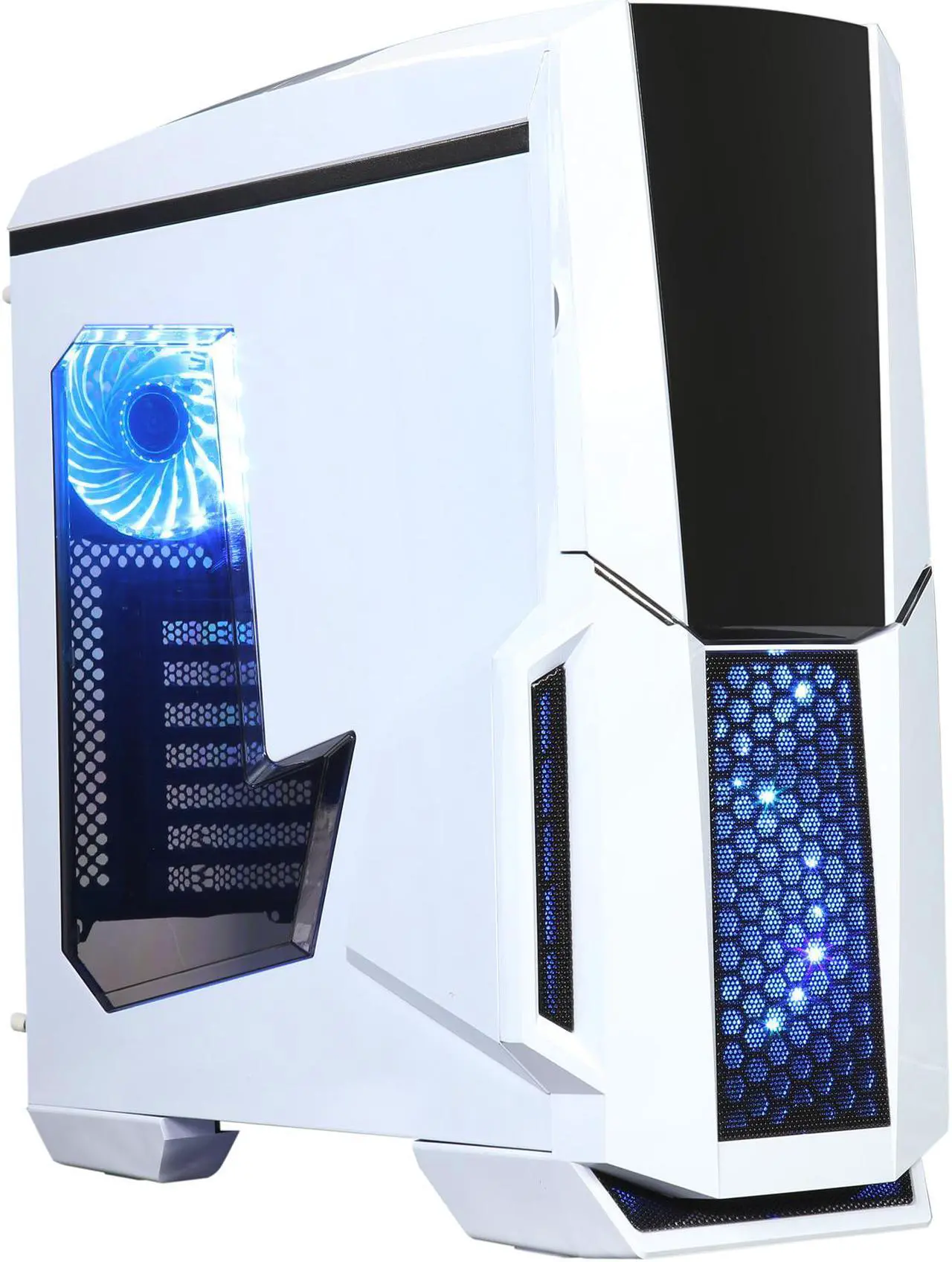 Alt view image 7 of 16 - DIYPC Gamemax-W-RGB White Dual USB 3.0 ATX Mid Tower Gaming Computer Case with Build-in 3 x RGB LED Fans and RGB Remote Control