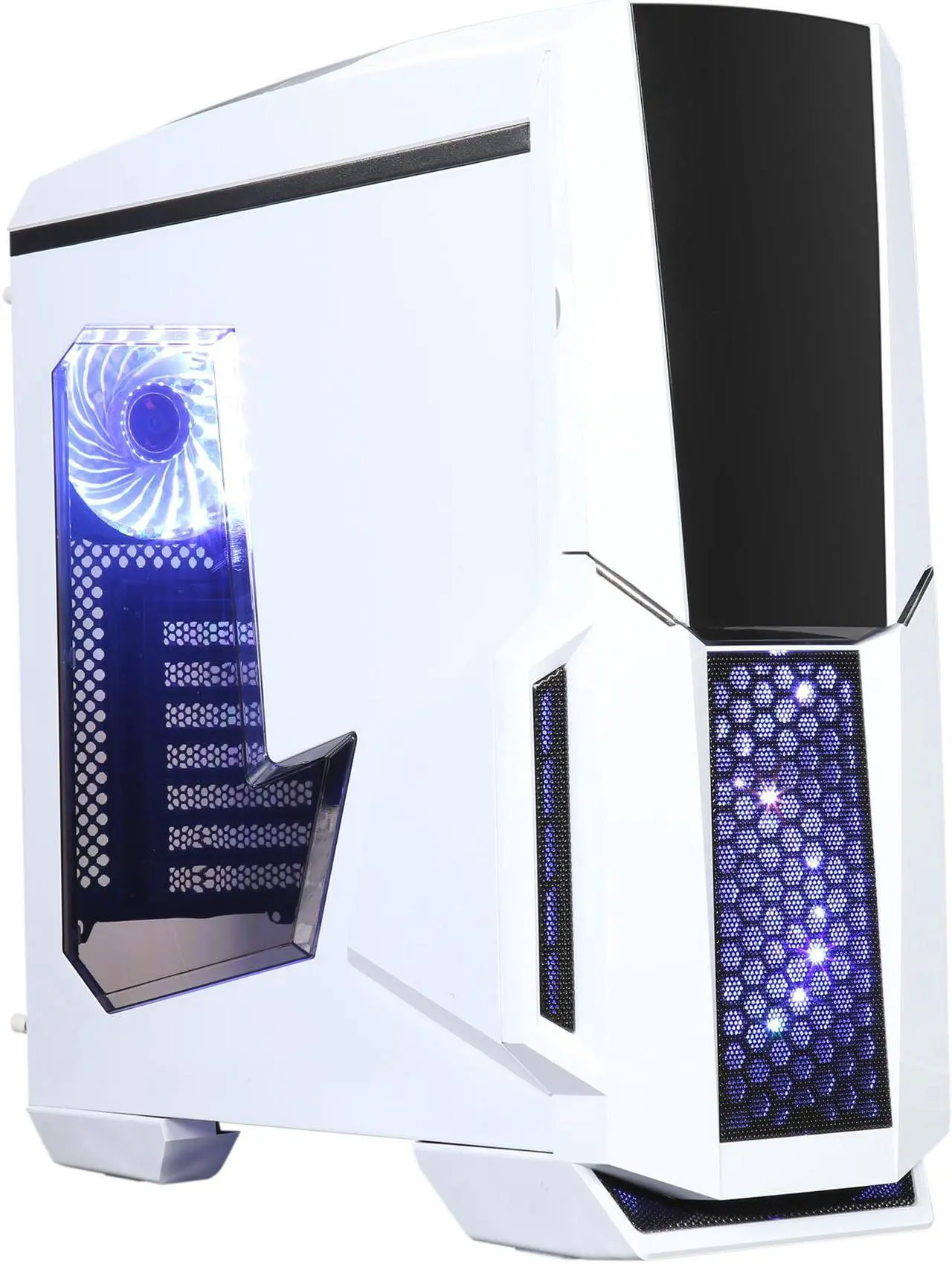 Alt view image 8 of 16 - DIYPC Gamemax-W-RGB White Dual USB 3.0 ATX Mid Tower Gaming Computer Case with Build-in 3 x RGB LED Fans and RGB Remote Control