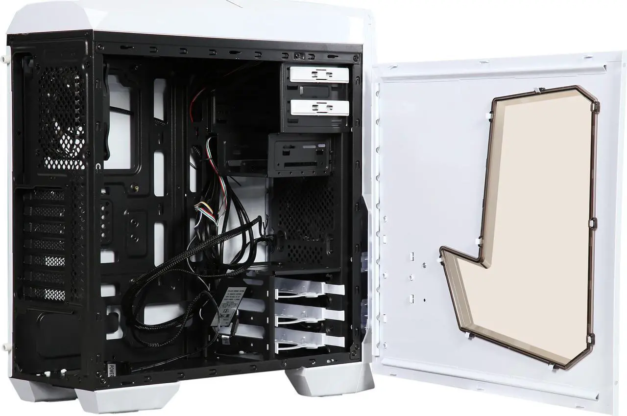 Alt view image 13 of 16 - DIYPC Gamemax-W-RGB White Dual USB 3.0 ATX Mid Tower Gaming Computer Case with Build-in 3 x RGB LED Fans and RGB Remote Control