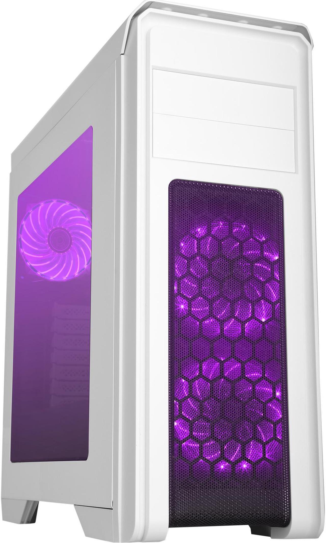 Main image of DIYPC D480-W-RGB White Dual USB 3.0 ATX Mid Tower Gaming Computer Case with Build-in 3 x RGB LED Fans (Pre-Installed) and RGB Remote Control