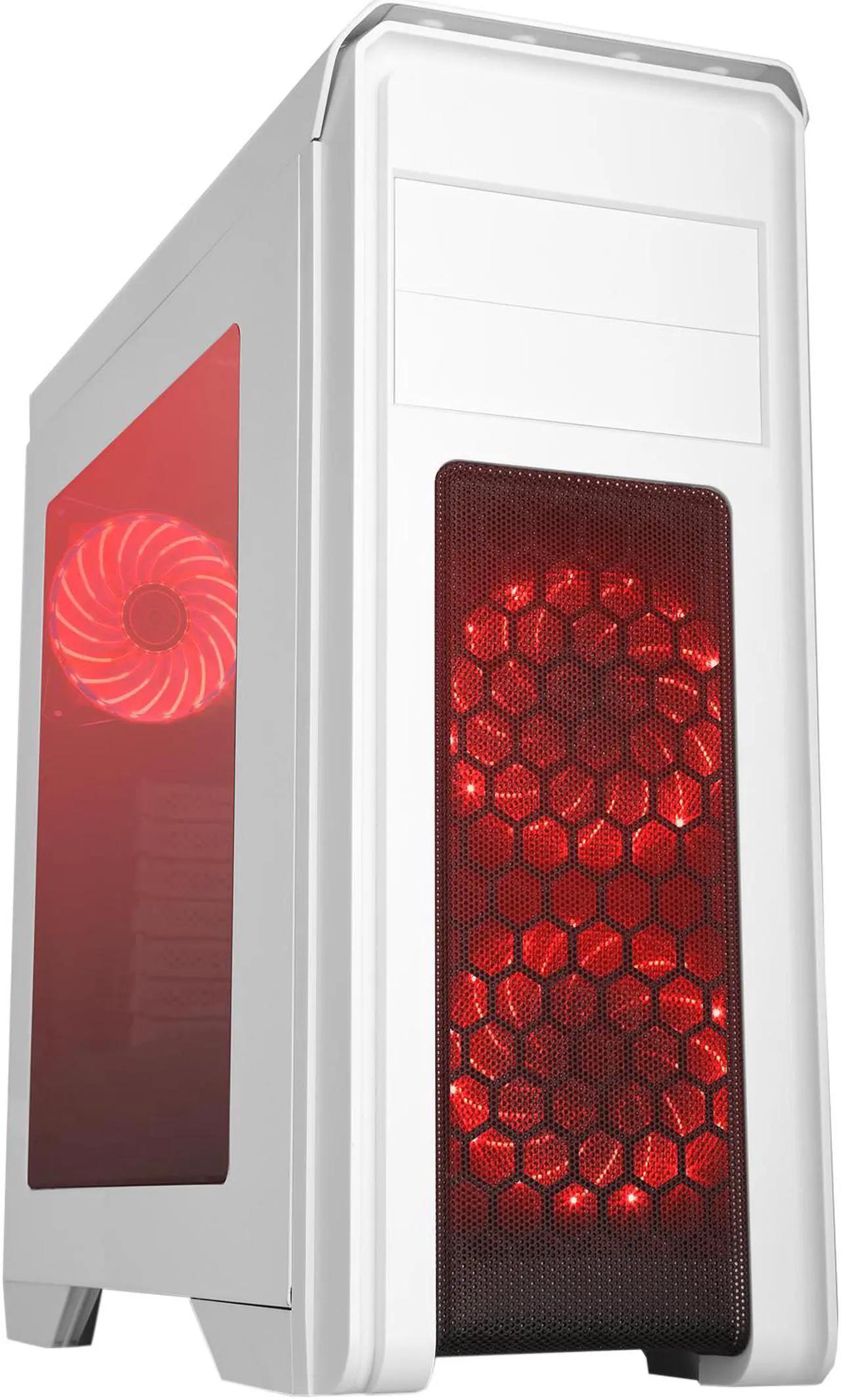 Alt view image 2 of 17 - DIYPC D480-W-RGB White Dual USB 3.0 ATX Mid Tower Gaming Computer Case with Build-in 3 x RGB LED Fans (Pre-Installed) and RGB Remote Control