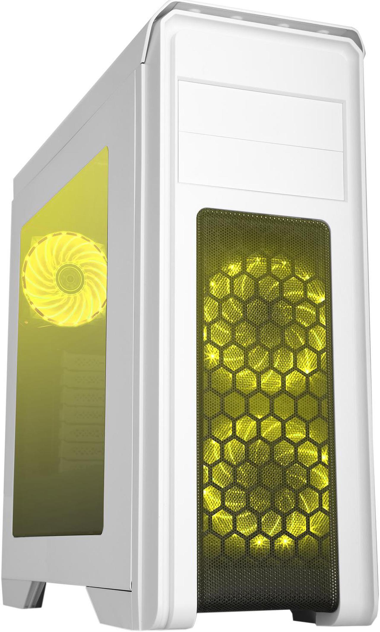 Alt view image 3 of 17 - DIYPC D480-W-RGB White Dual USB 3.0 ATX Mid Tower Gaming Computer Case with Build-in 3 x RGB LED Fans (Pre-Installed) and RGB Remote Control