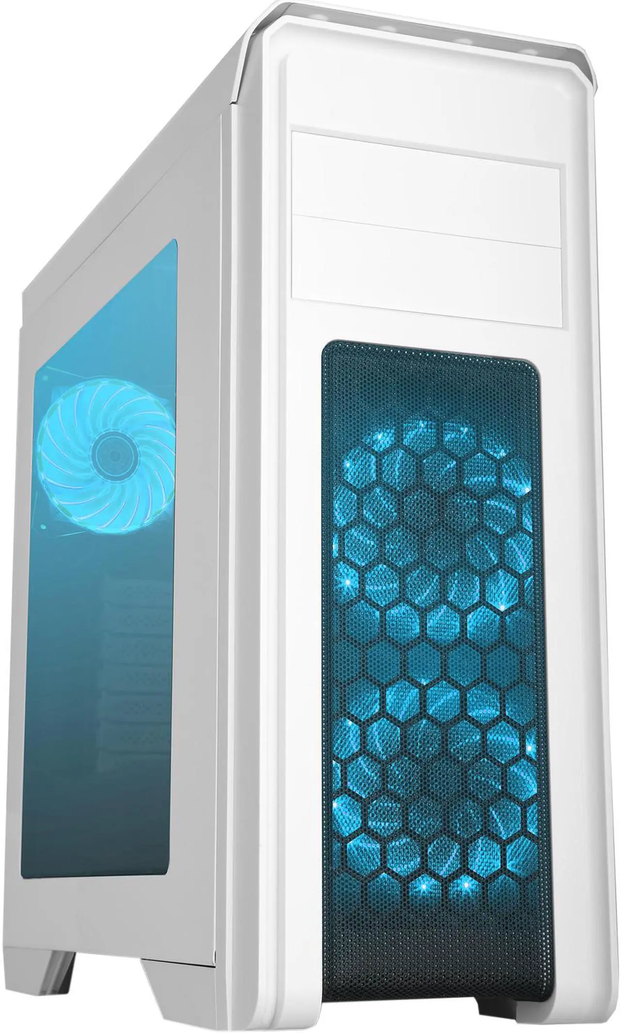 Alt view image 6 of 17 - DIYPC D480-W-RGB White Dual USB 3.0 ATX Mid Tower Gaming Computer Case with Build-in 3 x RGB LED Fans (Pre-Installed) and RGB Remote Control