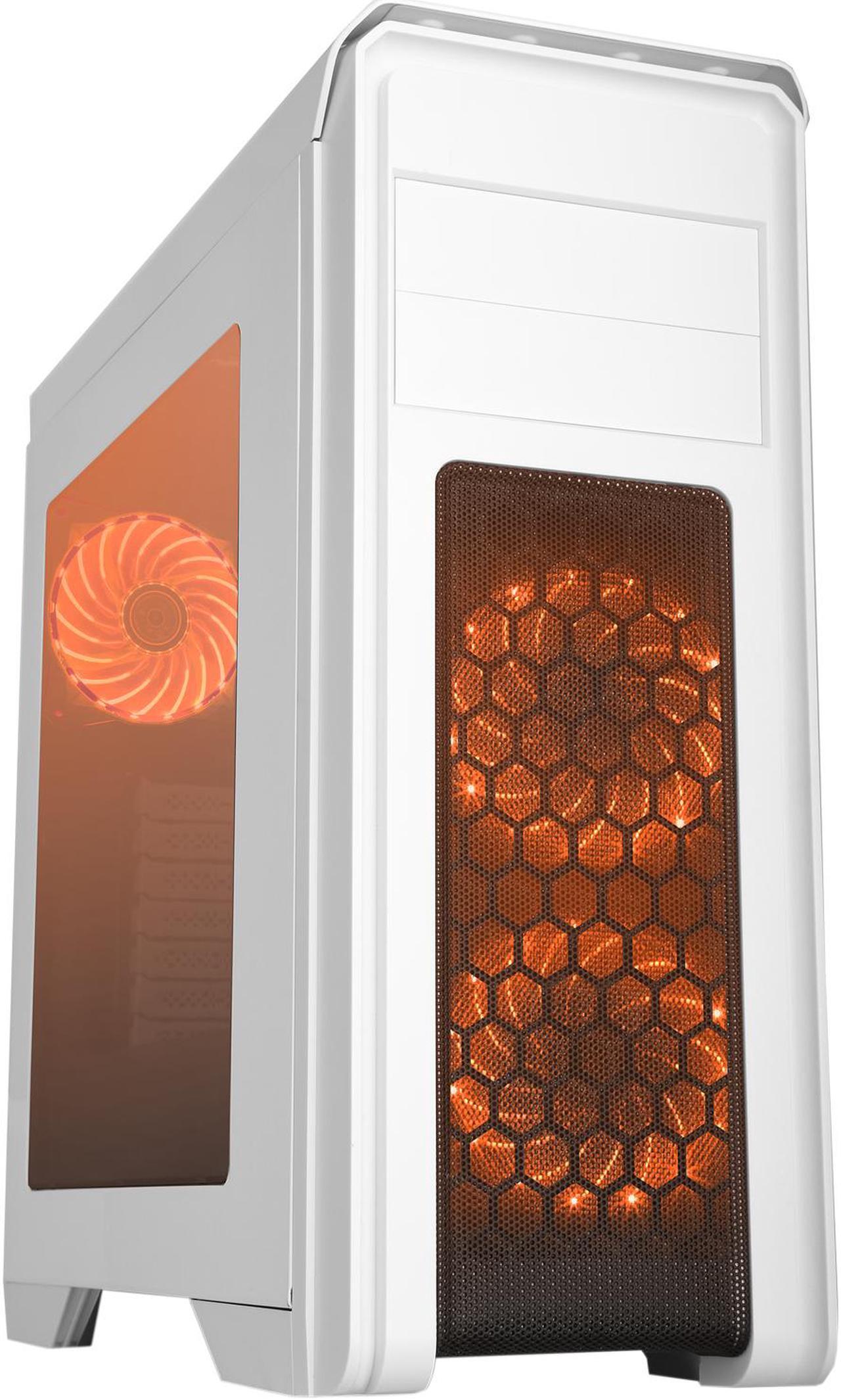 Alt view image 7 of 17 - DIYPC D480-W-RGB White Dual USB 3.0 ATX Mid Tower Gaming Computer Case with Build-in 3 x RGB LED Fans (Pre-Installed) and RGB Remote Control